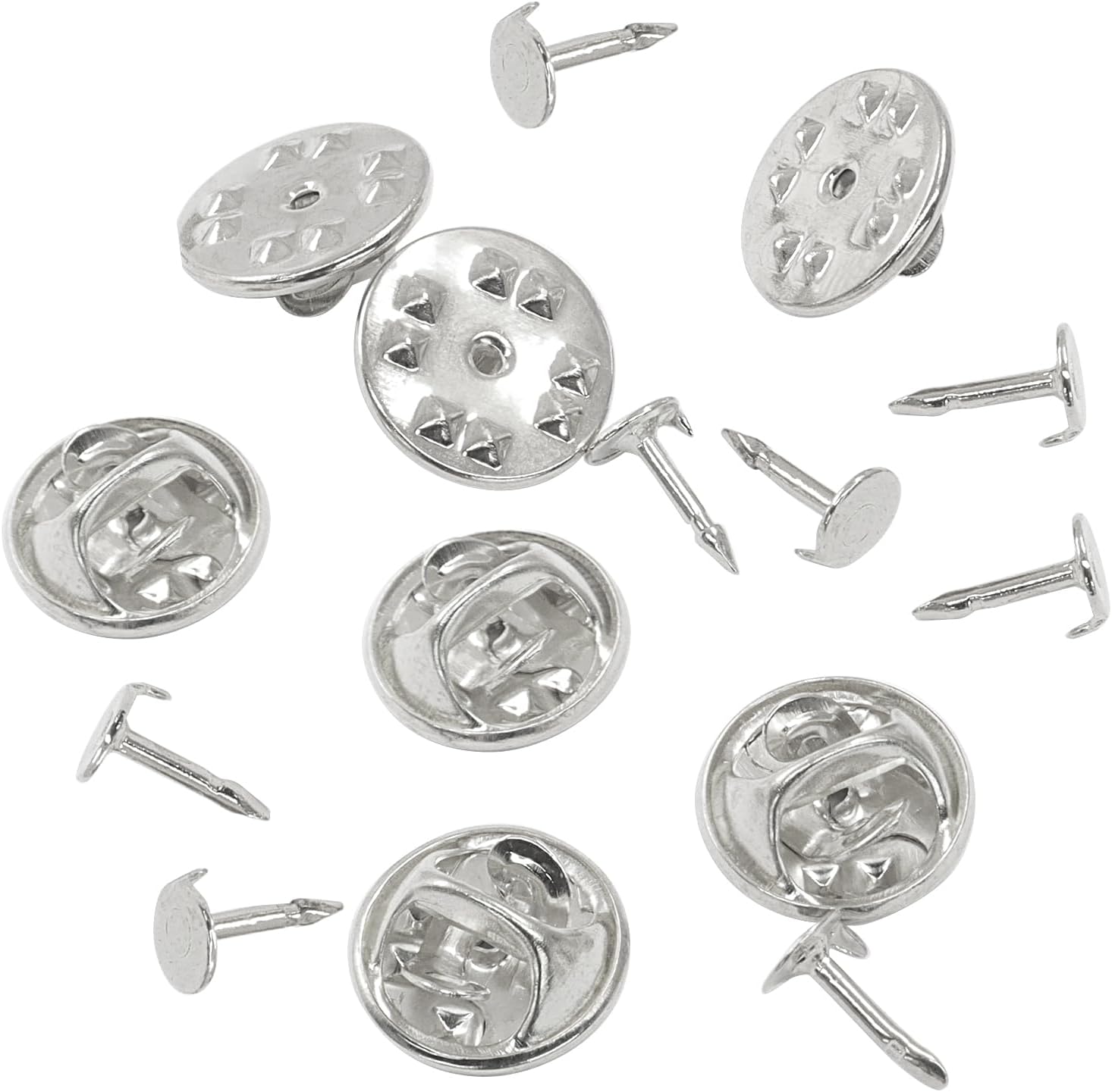 130 Pairs Silver Pin Backs, Replacement Butterfly Tie Tacks Locking Brooch Backs, Perfect Blank Pin Keepers for Craft Making/Jewelry Making
