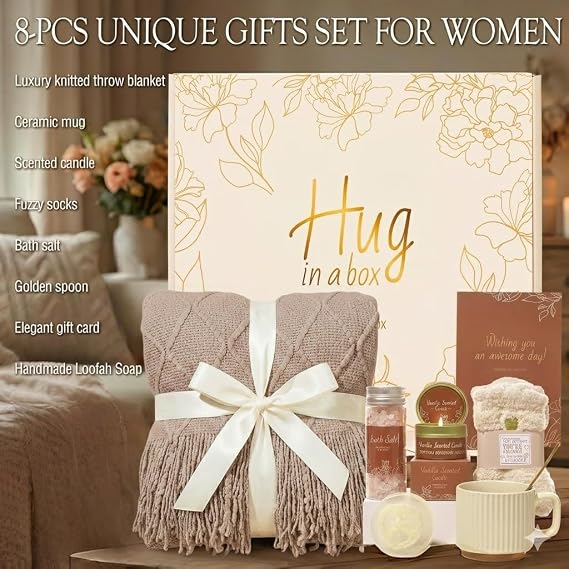 Get Well Soon Gift Basket Self Care & Feel Better Care Package, Postpartum Thinking of You Box, Inspirational New Mom Gift for Women