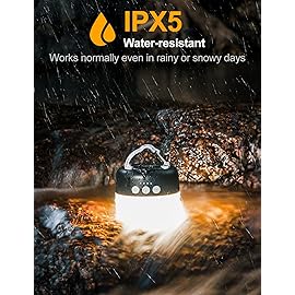 LED Camping Lantern Rechargeable 1000LM, Up to 300H Running Time Camping Tent Light, 6700mAh Emergency Hanging Light for Hurricane, Power Outages, Home, Hiking, Water-Resistant, Black