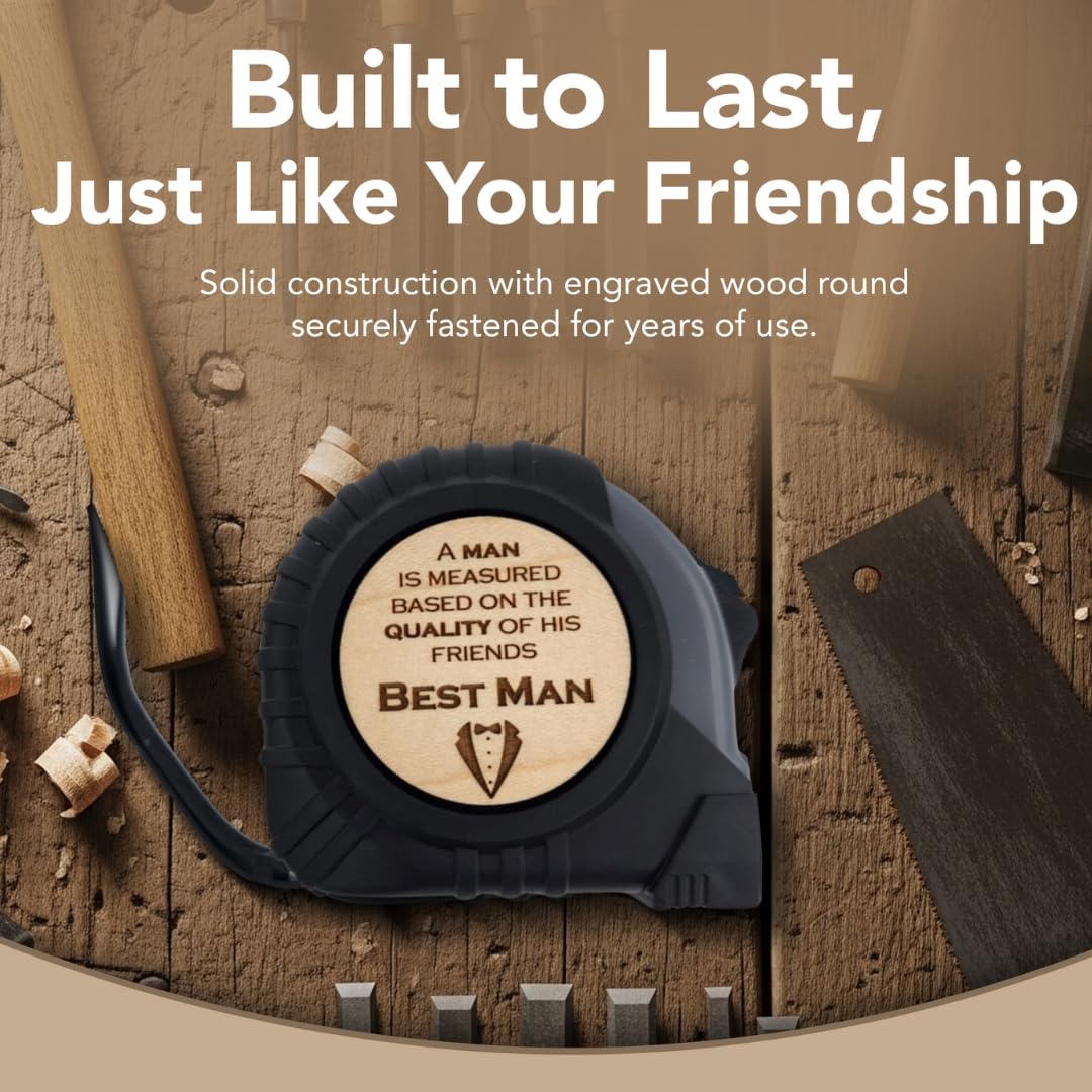 Best Man Gifts from Groom Tape Measure, Groomsman Gift, Wedding Party Present, Best Man Proposal, Will You Be My Groomsman, A Man is Measured Based on The Quality of His Friends (Best Man)