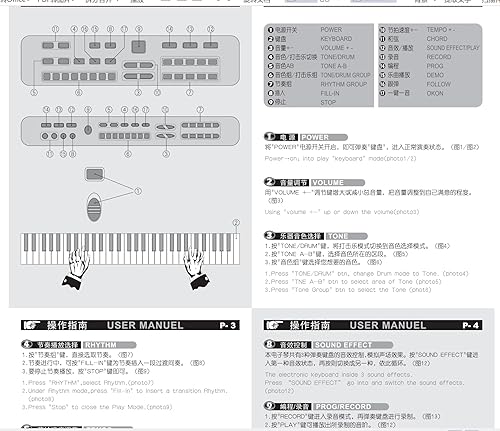 Miniatura 6 de SEMART teclado Piano digital piano eléctrico portátil teclado de música electrónica de 61 teclas juguete para niños principiantes niños pequeños