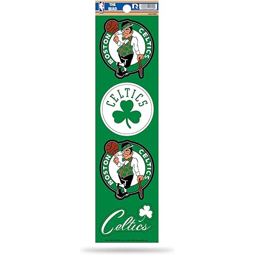 Rico Industries NBA Boston Celtics Die Cut 4-Piece The Quad Sticker Sheet