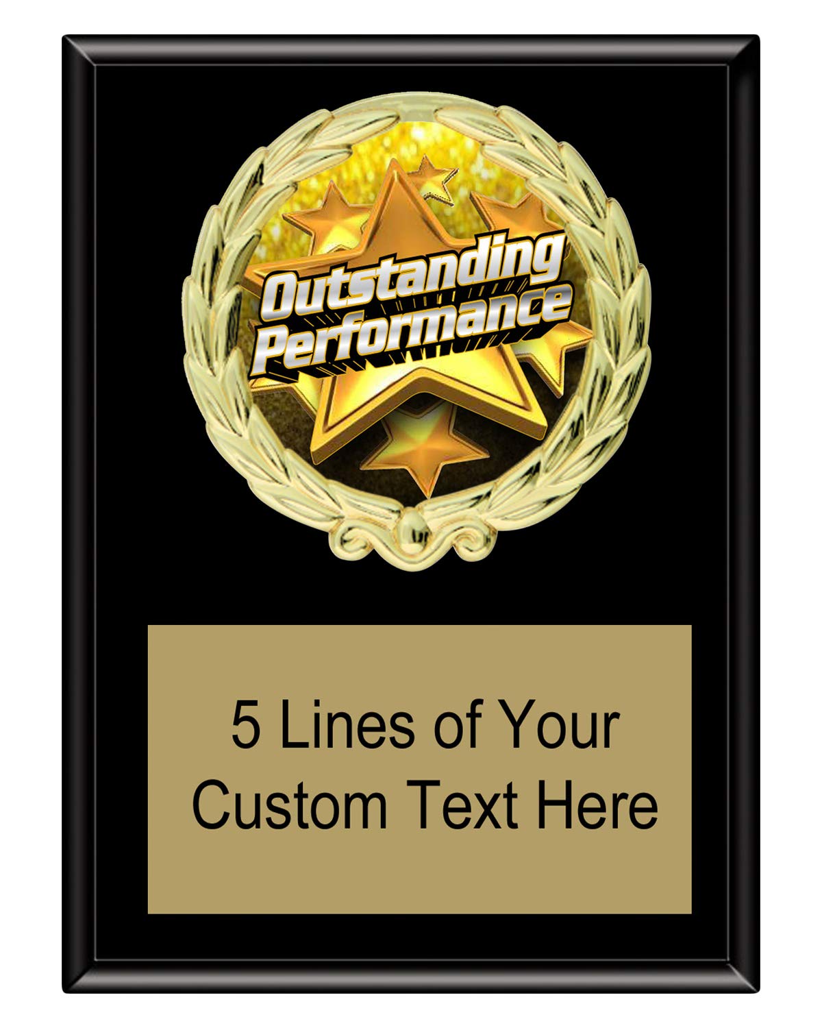 Express Medals 5x7 Black Color Outstanding Performance Plaque with Engraved Plate