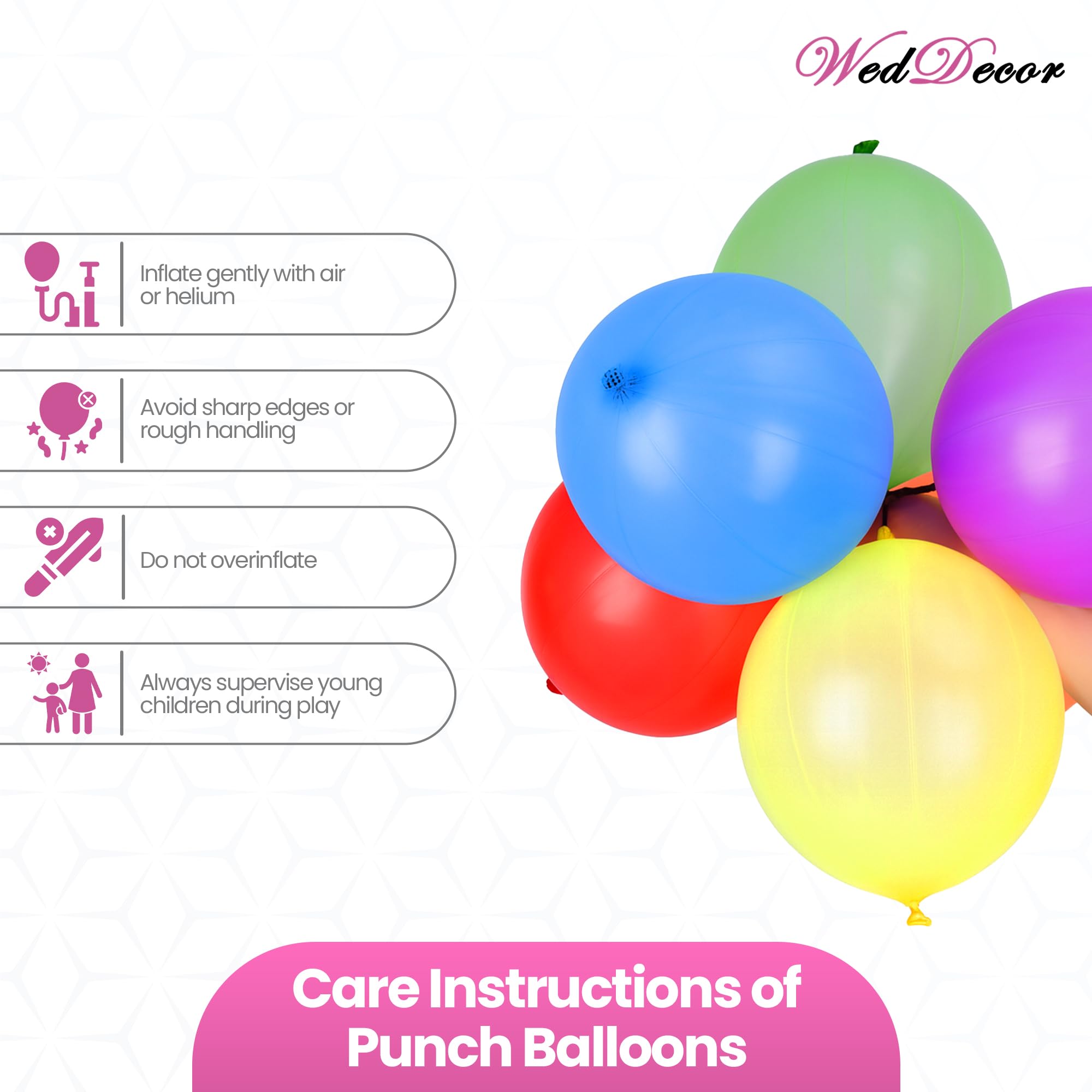 Weddecor Duże balony dziurkowane, różne kolory, z elastycznymi taśmami, materiał lateksowy na przyjęcia urodzinowe dla dzieci, funkcje dla dzieci, dekoracja ślubna, 30 cm, 250 szt