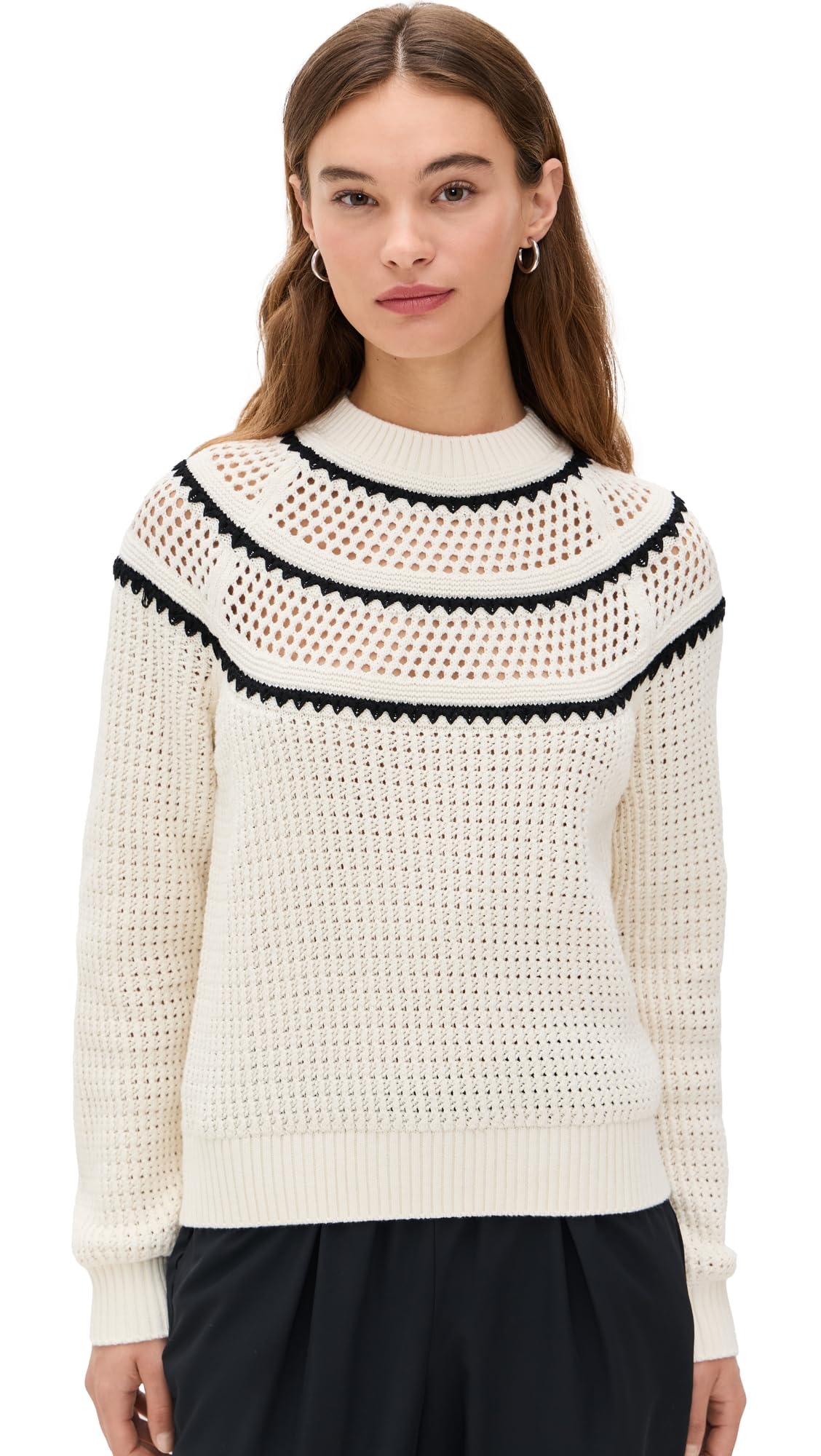 Varley Womens Padbury Pointelle Knit Sweater