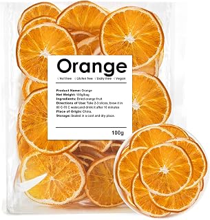 YILING Dehydrated Dried Orange Slices for Cocktails & Tea - No Sugar Added, 100g/3.52oz (23-32 Slices), Natural Garnish