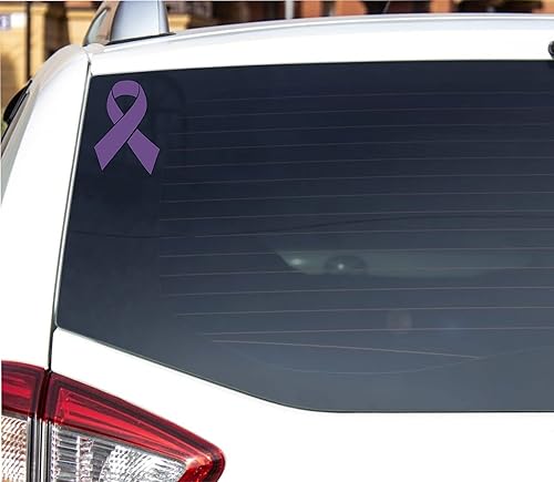 Miniatura 7 de Cinta de concientización sobre el cáncer cerebral de plata gris - Adhesivo de vinilo troquelado para ventana de cochecamión