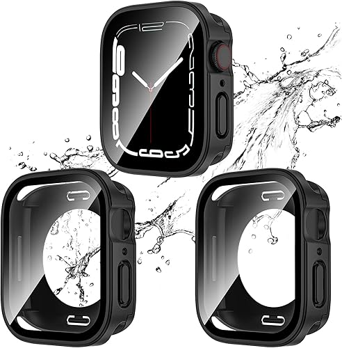 Miniatura 8 de Paquete de 2 fundas impermeables 2 en 1 para Apple Watch Series SE 6, 5, 4, de 1.732 pulgadas, parachoques delantero y trasero de PC con protector