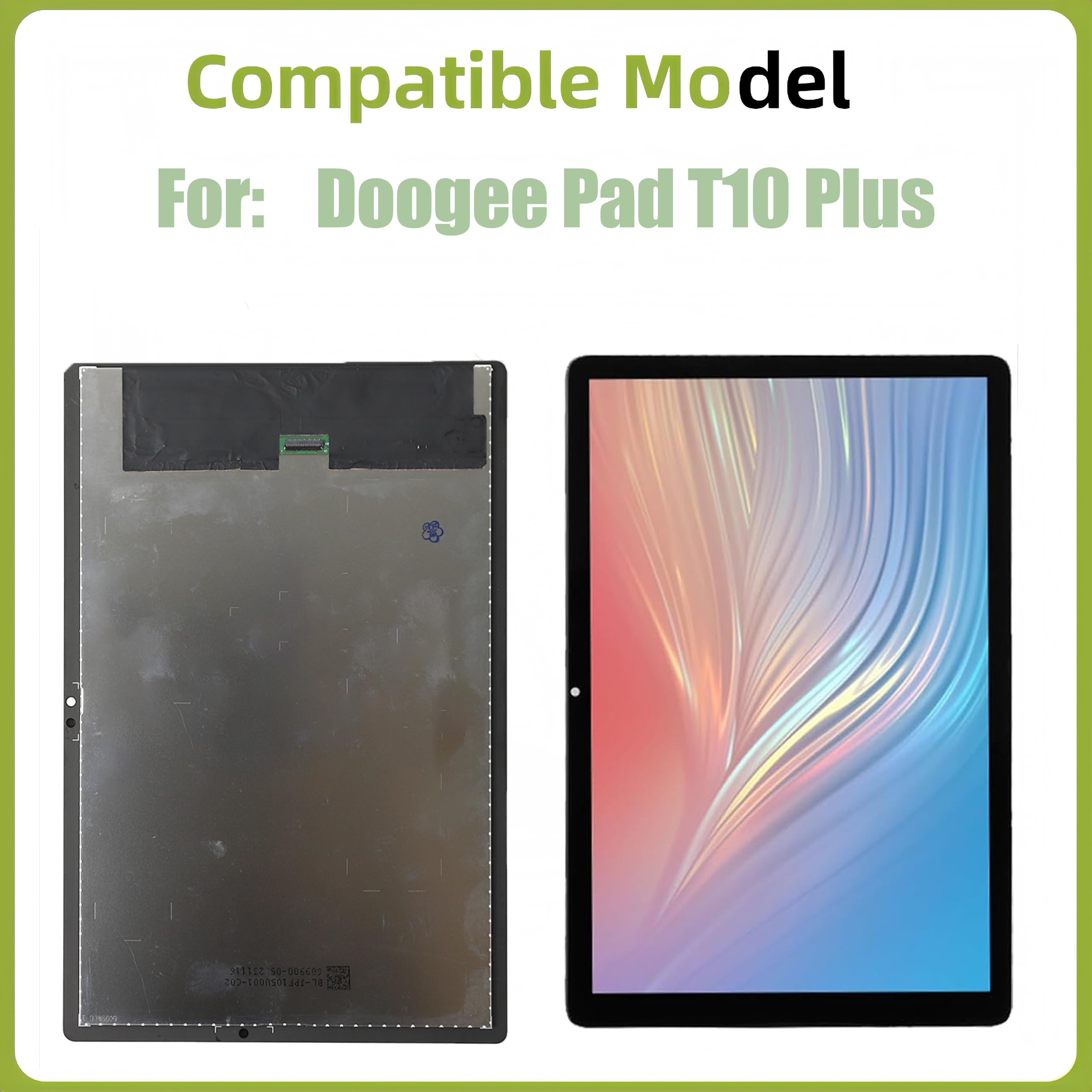 Pantalla LCD para Doogee T10 Plus [con huellas dactilares] [10,5 pulgadas] Pantalla LCD táctil digitalizador con juego de herramientas