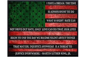 MLK Quotes on Black African American Flag Poster