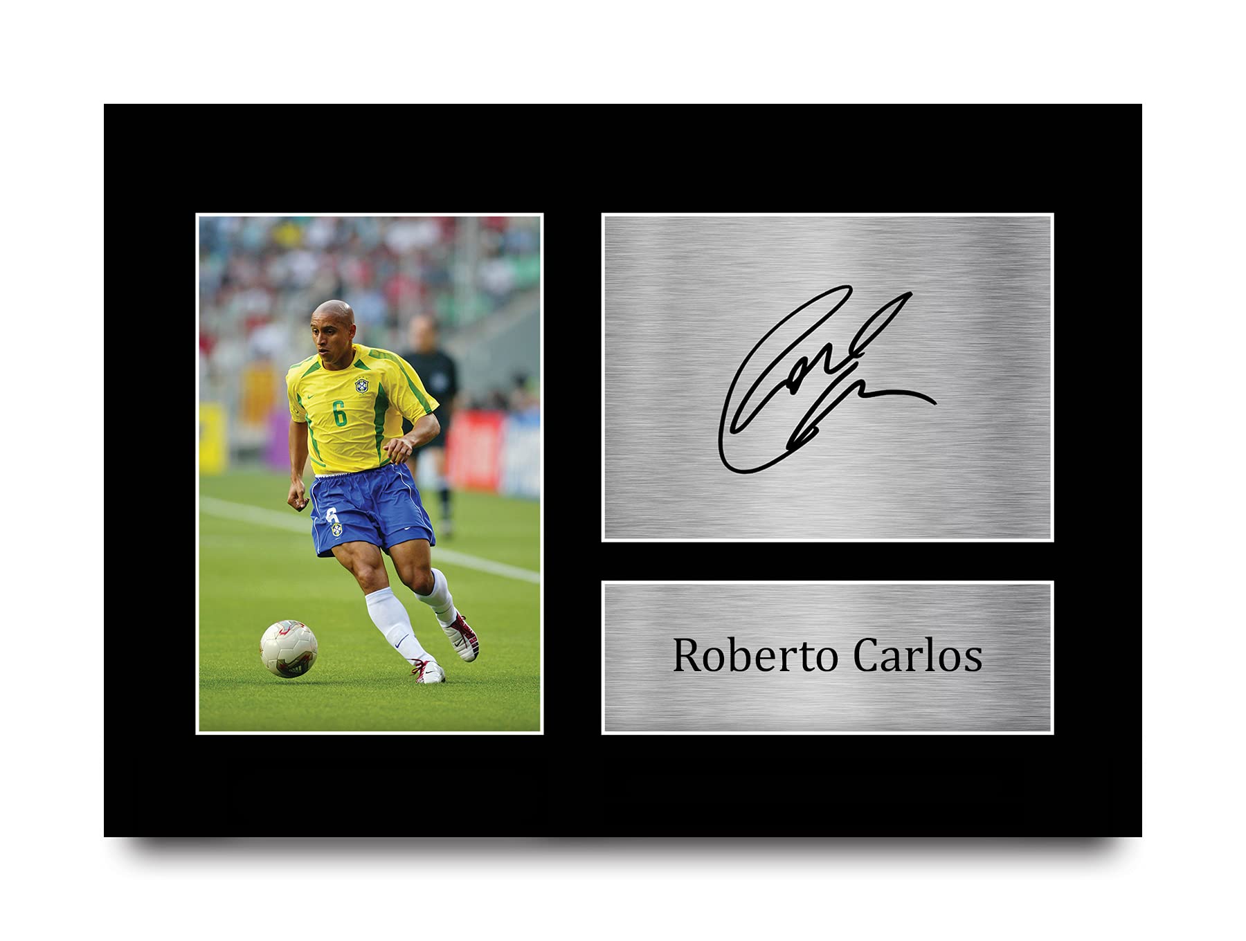 HWC Trading Roberto Carlos Signed A4 Printed Autograph Brazil Photo Display