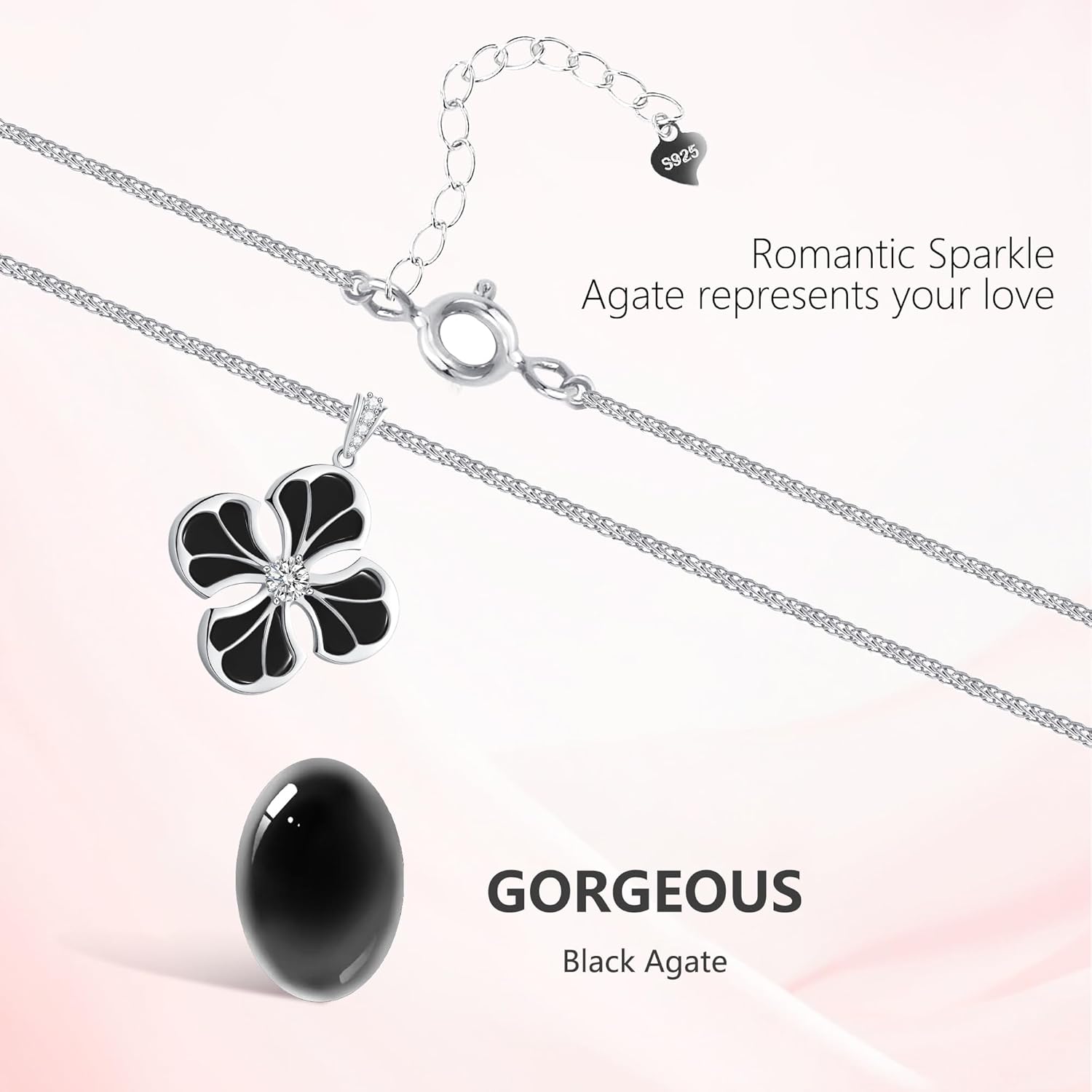 925 Sterling Silver Platinum Plated Four Leaf Clover Necklace for Women Mother of Pearl Pendant with CZ Dainty Fashion Jewelry Gift for Wife, Mom, Daughter or Girlfriend - Image 3