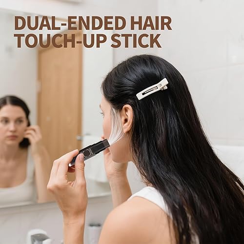 Miniatura 36 de gowwim Polvo de línea capilar (marrón oscuro) Tinte de raíz de cabello, color instantáneo, cubierta de sombra de cabello gris, retoque de cabello