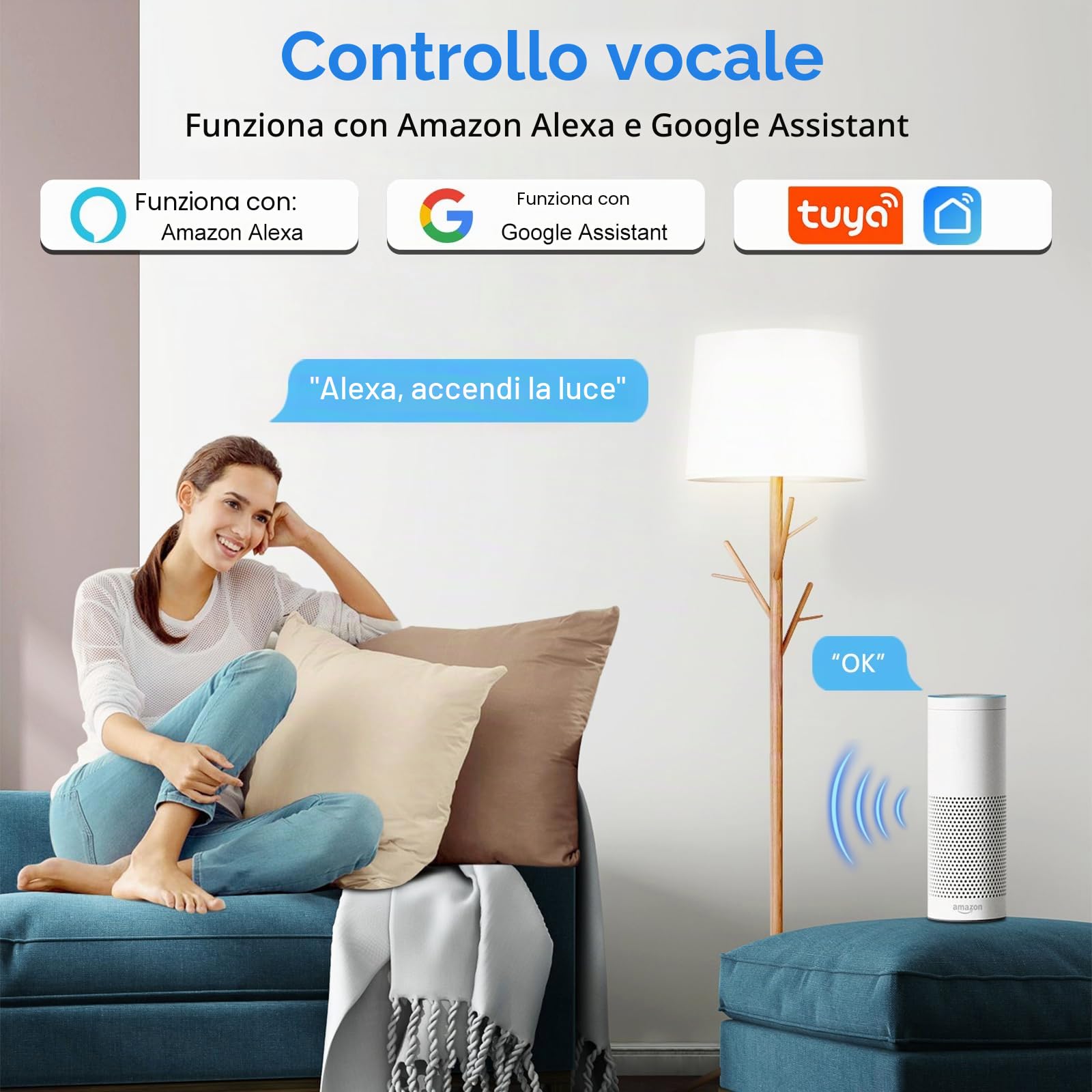 Interruttore Wifi Smart Life, 2.4G Interruttore Smart Wifi,Mini intelligente, Smart Luci Rele Module,Controllo Remoto via App Smart Life/Tuya per Domestica Intelligente