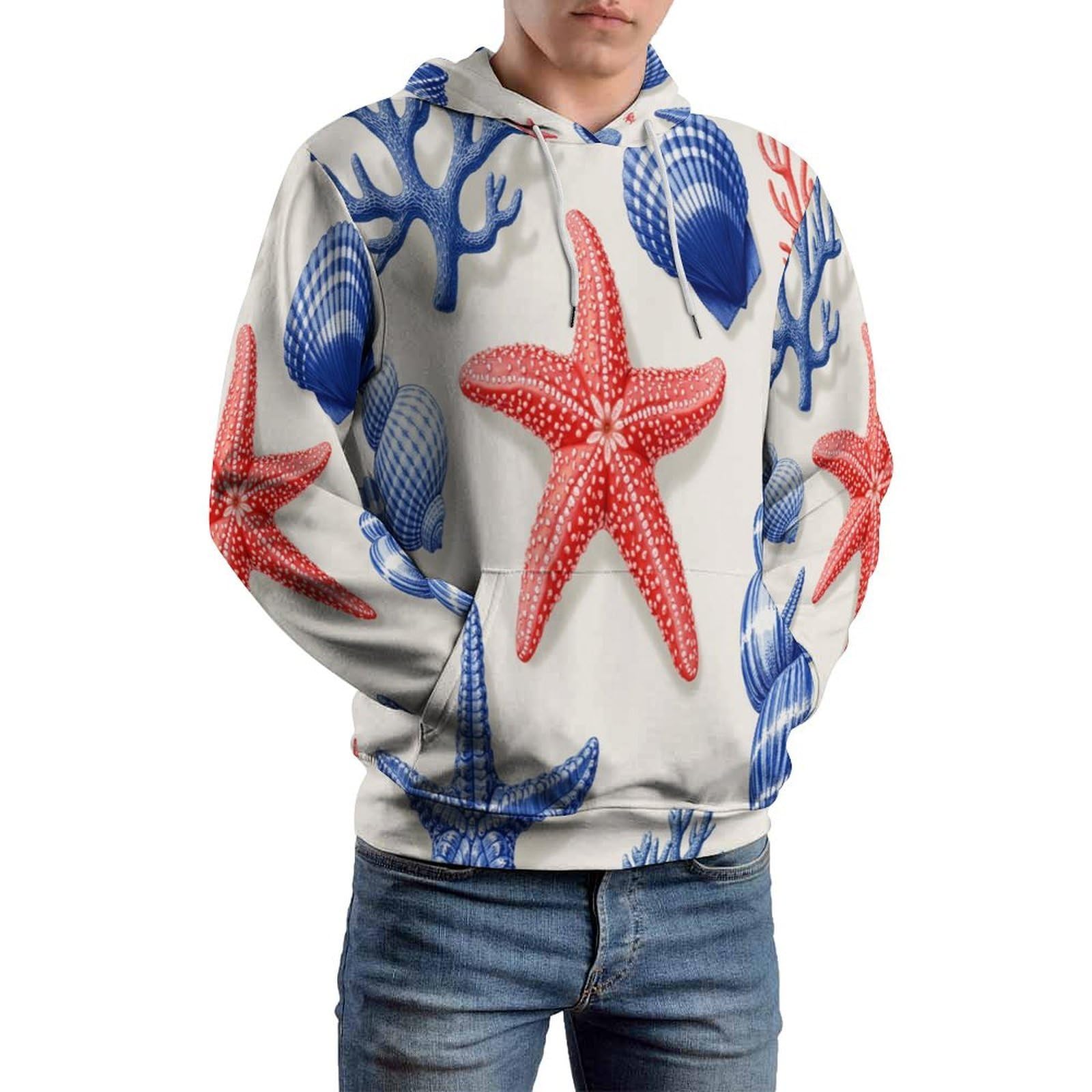 Sweat à capuche 3D illustration conques unisexe pull décontracté en molleton pour l'automne