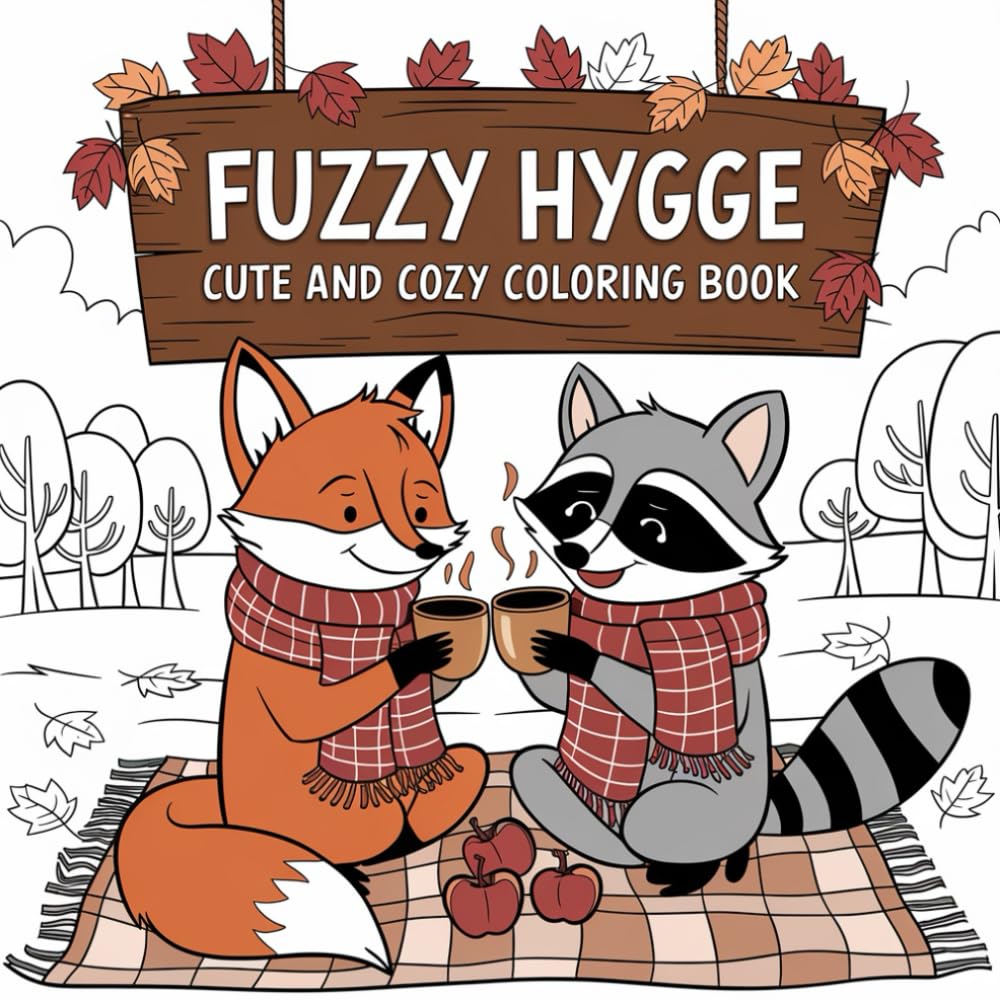 Fuzzy Hygge: Cute and Cozy Coloring Book for Adults: Relaxing and Adorable Animal Designs for Stress Relief, Mindfulness, and Cozy Comfort