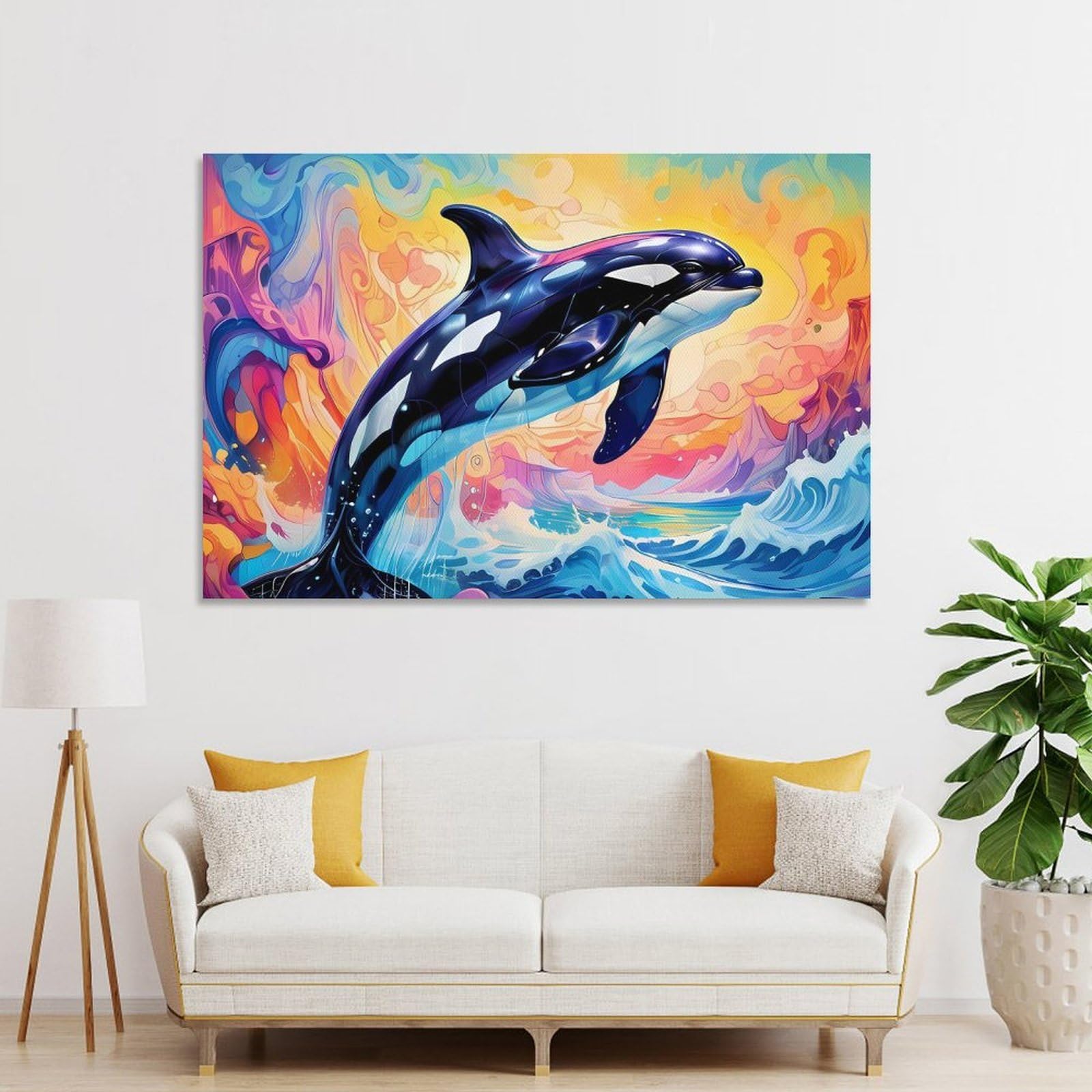 Junmoney Orca Decorative Wall Artwork 20x30inch(50x75cm), for Entrance Spaces, Stair Walls Or Halls, A Stylish Accent for Home Entrances