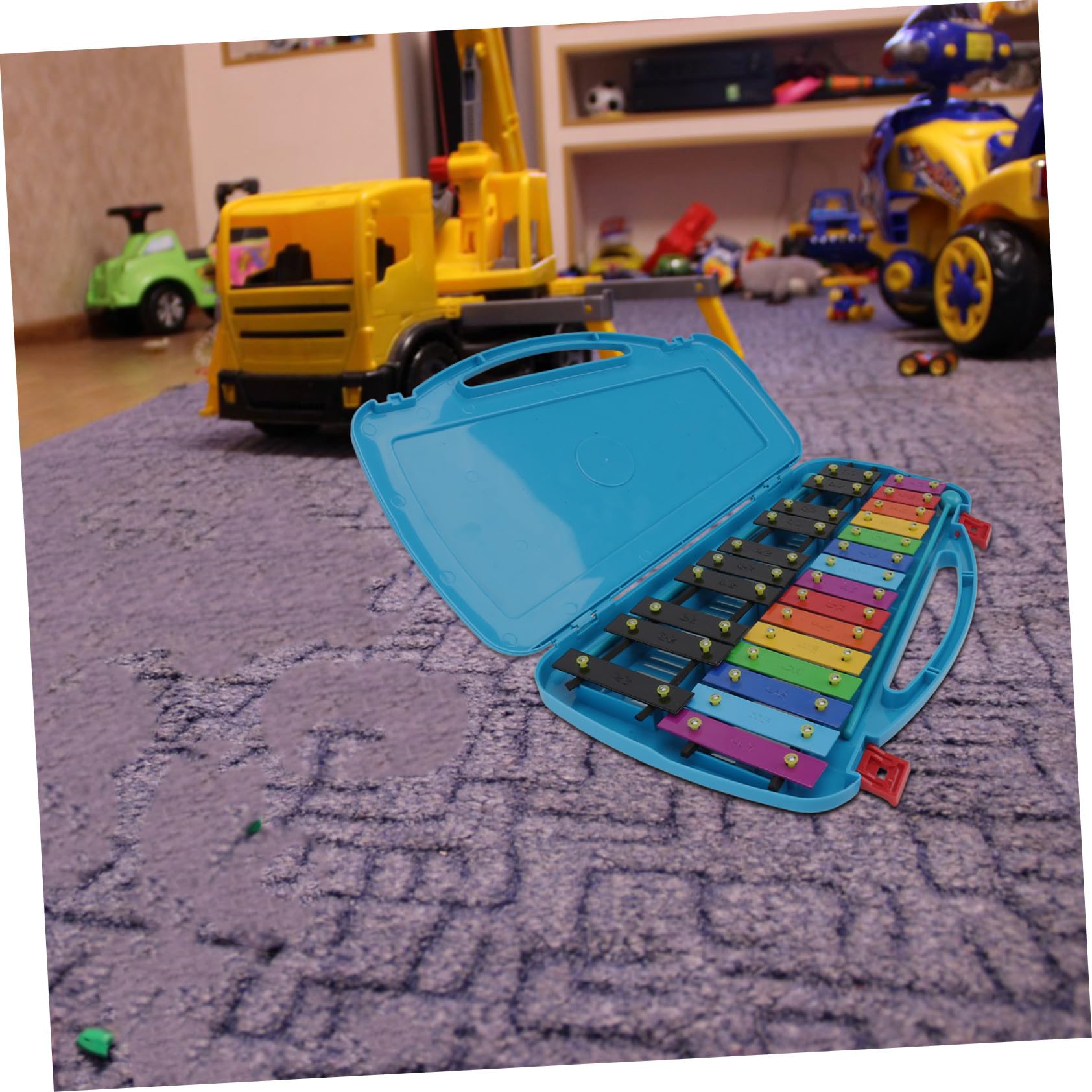 Vaguelly Xilófono de Aluminio Colorido para Notas Instrumento de Percusión Metálica Educativa con Caja de Almacenamiento Juguete Musical para Desarrollo y Coordinación
