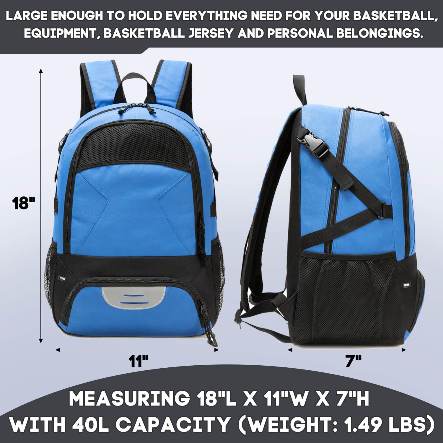 Mochila de baloncesto, bolsas de equipo deportivo de gran capacidad para baloncesto, fútbol y voleibol.
