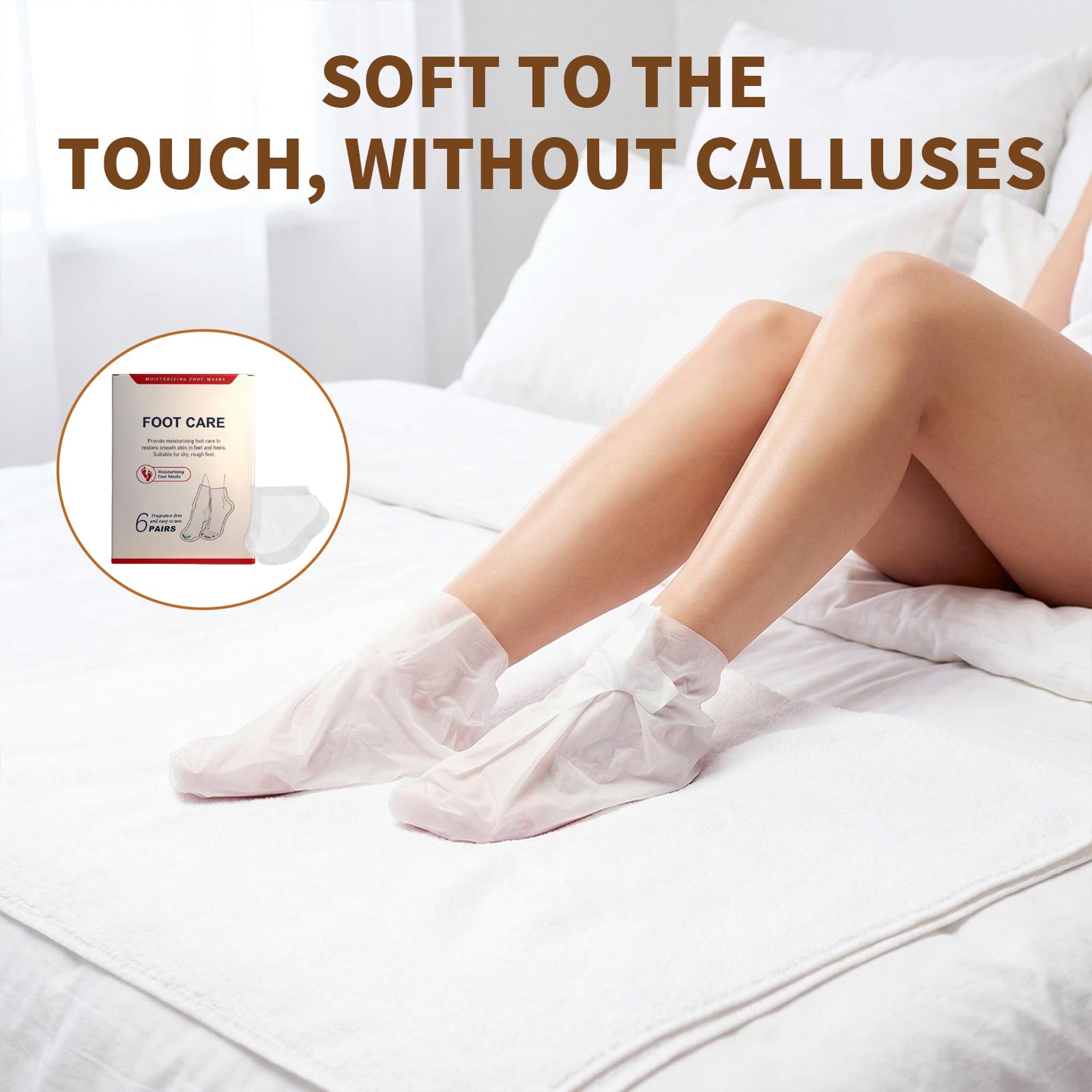 6 Paires Masque Pied, Peeling Pied Nourrissants Et Adoucissants, éliminant Les Callosités, Masque Pieds Hydratant Au Beurre De Karité Et à La Vitamine E, Pour Les Pieds Secs Et Crevassés