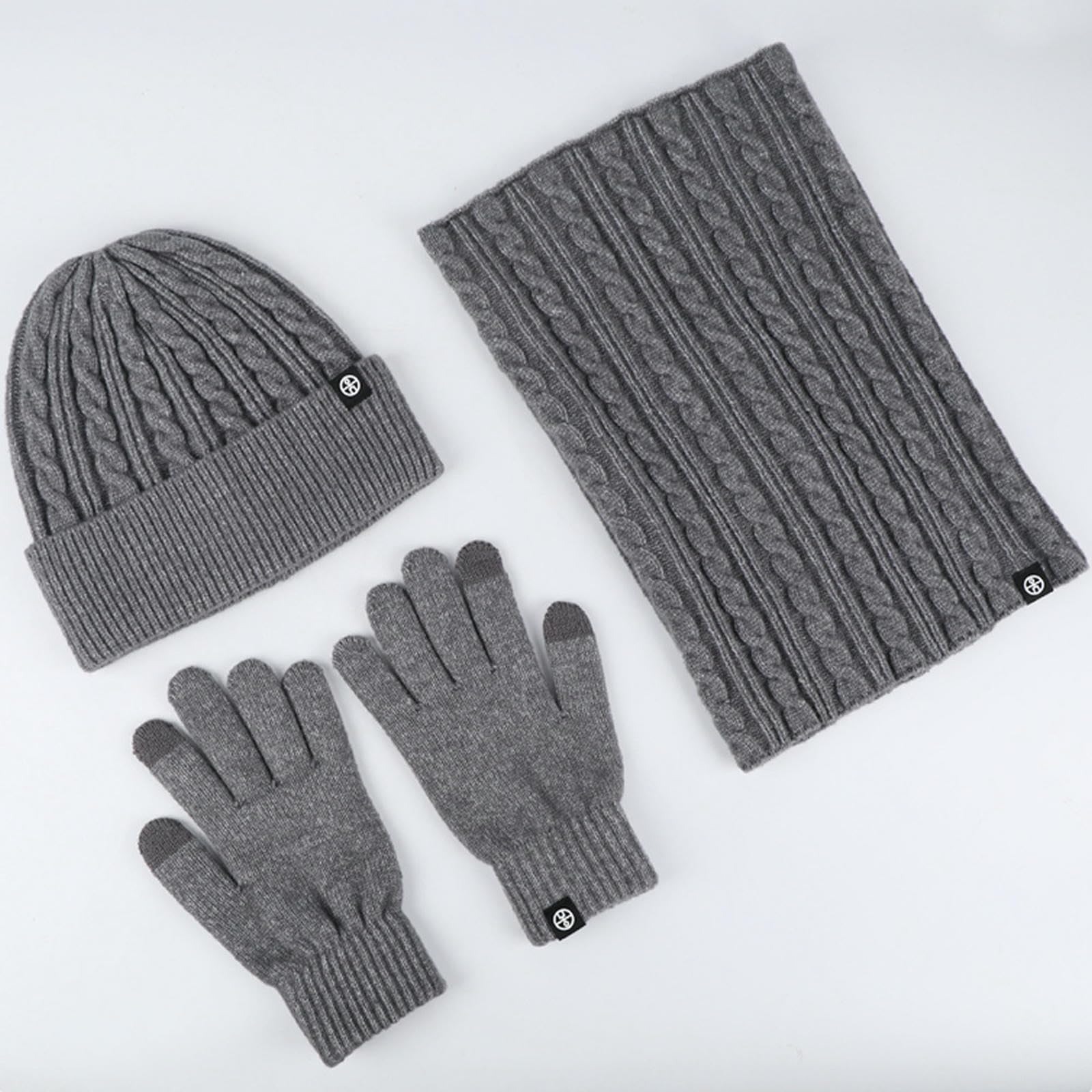 Wintermütze Schal Handschuhe Set Warmer Winteranzug Aus Deutschem Fleece Mit Ohrenklappen, Strickmütze, Und Handschuhen-rot