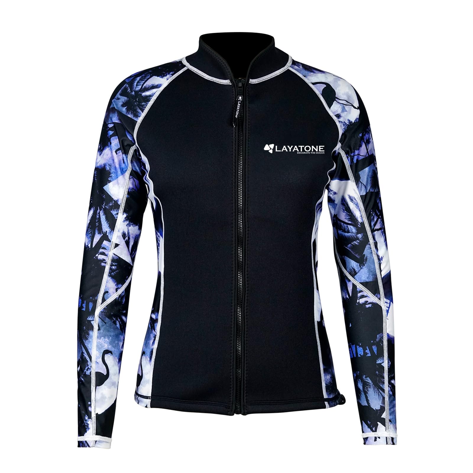 LayaTone 2mm Wetsuit Top: 20% Nylon Stretch/Tear-Resist, Alloy YKK No-Jam