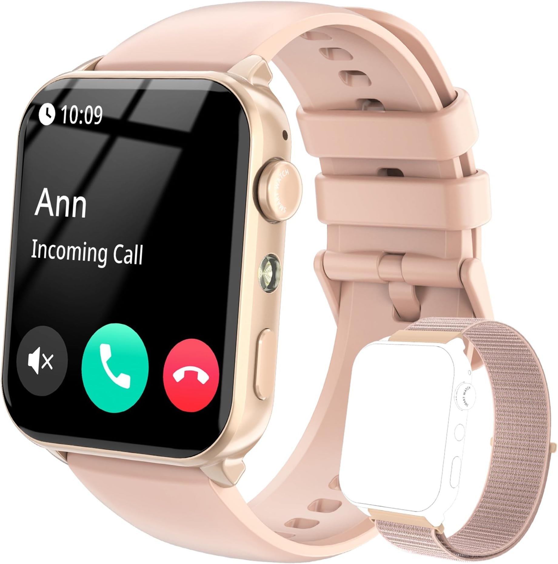 IOWODO Smart Watch for Women (Answer/Make Calls，1.91" HD Fitness Watch with Flashlight/Step Counter/110+ Sport Modes/Heart Rate/Sleep Monitor/SpO2/IP68 Waterproof/Tracker，Smartwatch for Android iOS