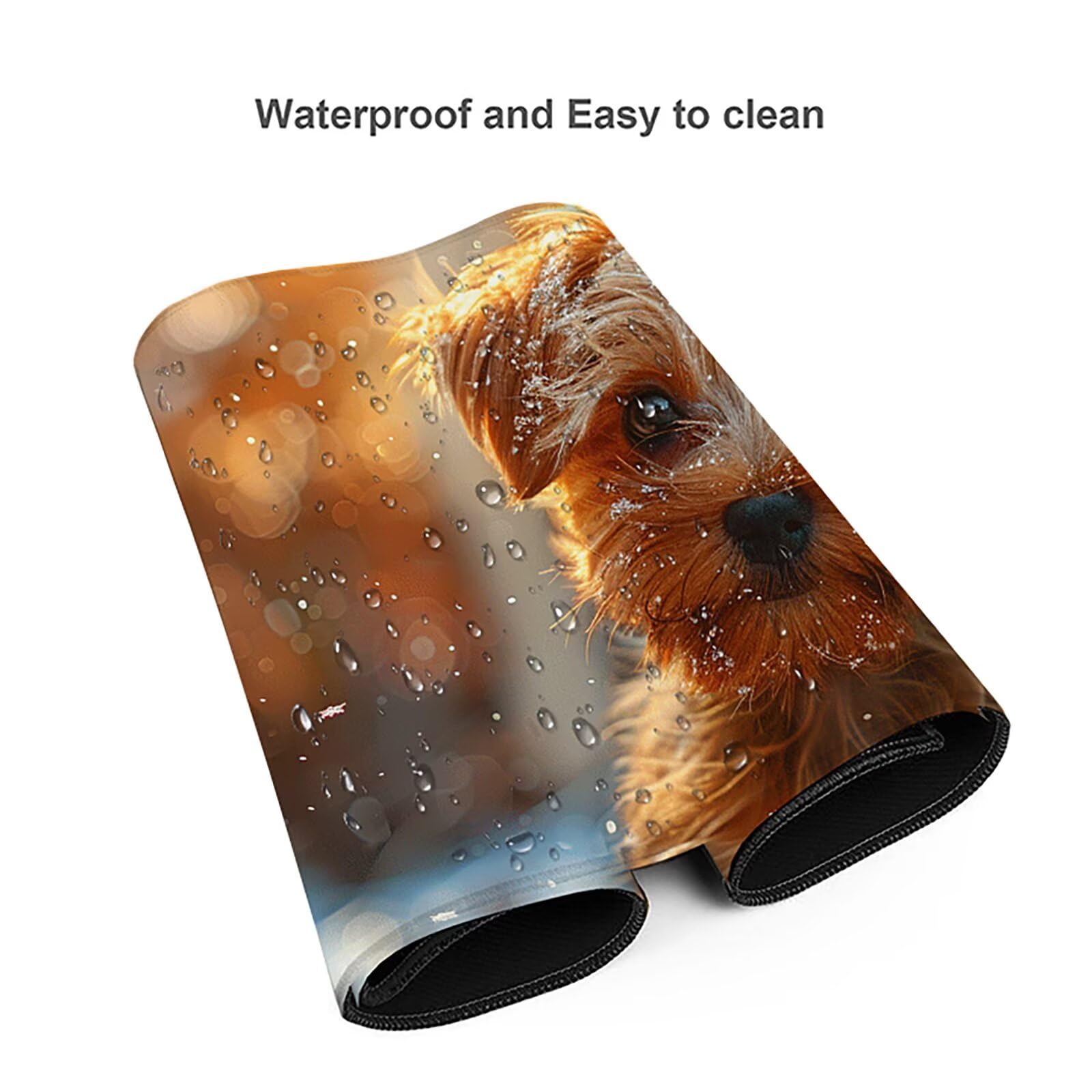 Perro Alfombrilla Ratón Gaming XXL 1500 x 800 mm, Alfombrilla Gaming Amarillo Mousepad con Base de Goma Antideslizante, Impermeable Desk Mat para Teclado y Raton, Accesorios Gaming, Regalos Q-1