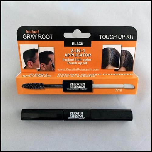 Gray Away Instant Hair Raíz Gris Retoque y Corrector 0.2 fl oz Cepillo Dual Color NEGRO