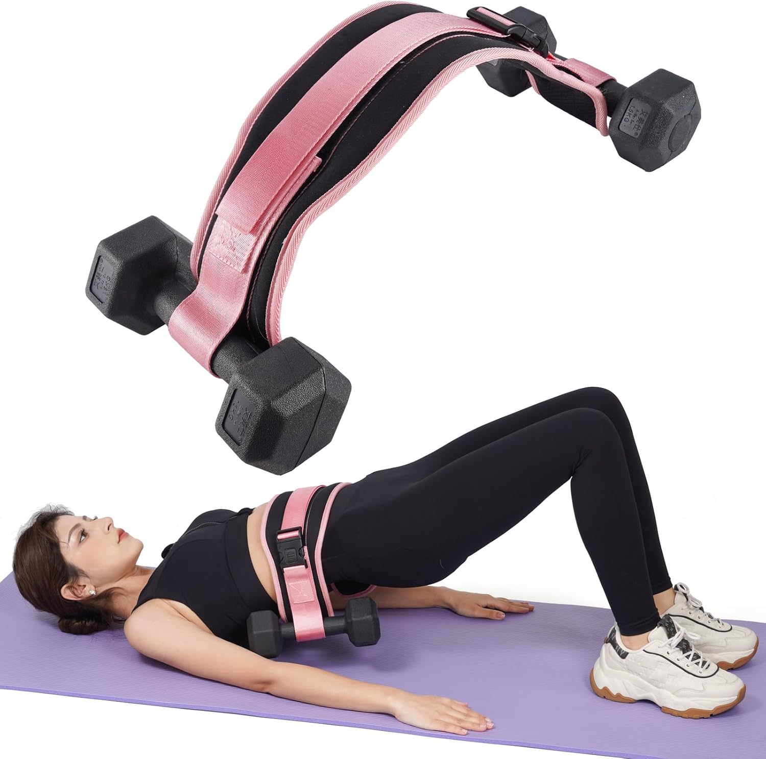 Cinturón de empuje de cadera para mancuernas, pesas rusas, platos, cinturón de glúteos de alta calidad para mujereshombres, banda de empuje de