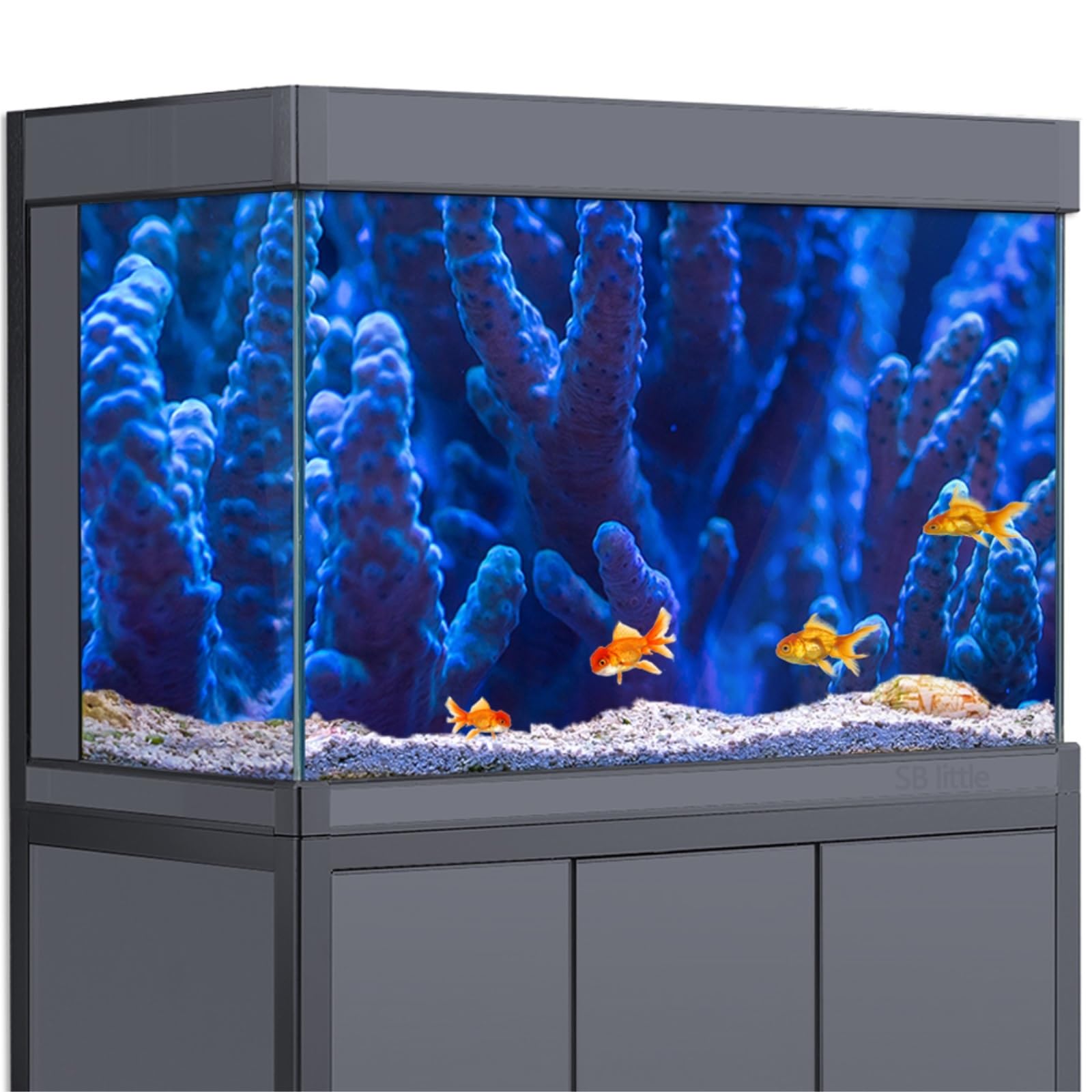 Décoration de Corail Fond d'aquarium Effet 3D | Papier peint imprimé océan HD, décorations d'habitat de reptiles for aquarium, PVC(40x80cm 16x31in)