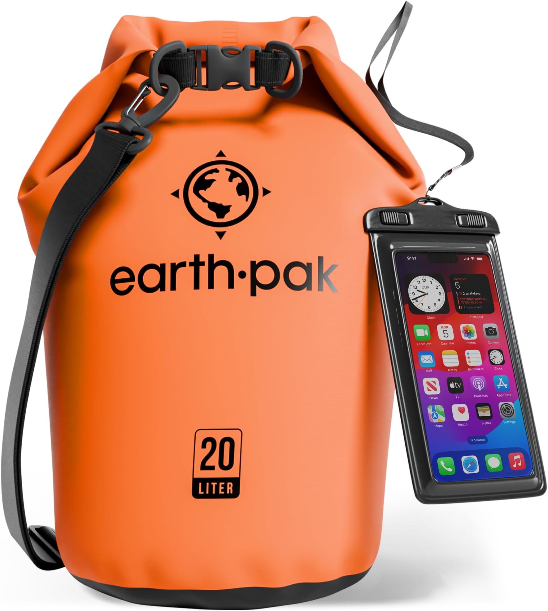 Waterproof Dry Bag - Roll Top Waterproof Backpack Sack Keeps Gear Dry for Kayak with Waterproof Phone Case