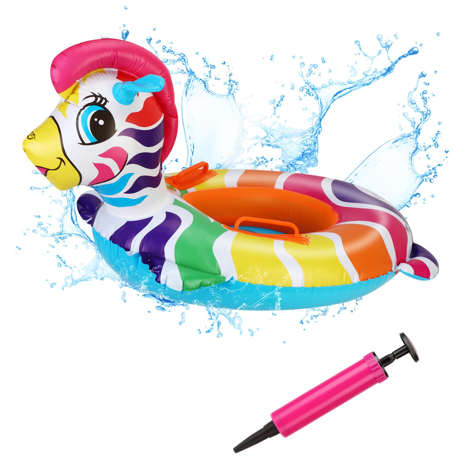 Flotador Inflable Para Bebé Con Forma De Pony - Anillo De Natación Con Asiento - Juguete De Piscina Para Niños 6 Meses A 3 Años