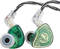 Linsoul TANGZU Wan’er S.G HiFi IEM: 10mm Dynamic Driver Earphones with Mic, Ergonomic Fit, Detachable OFC Cable (Green) for Audiophiles
