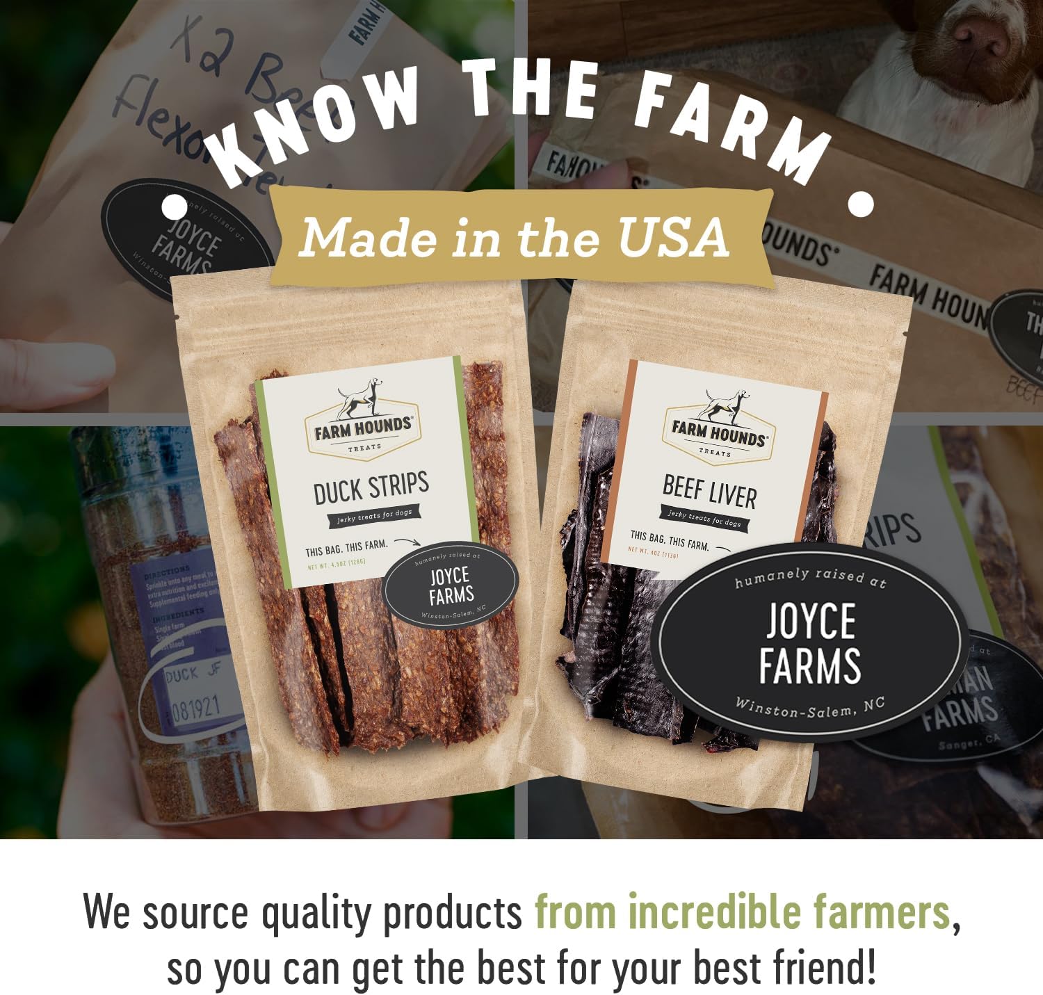 Farm Hounds Premium Dog Treats Bundle, Duck Strips & Beef Liver Jerky Treats for Dogs, Natural & Healthy Dog Chews & Snacks for Training, Made in USA