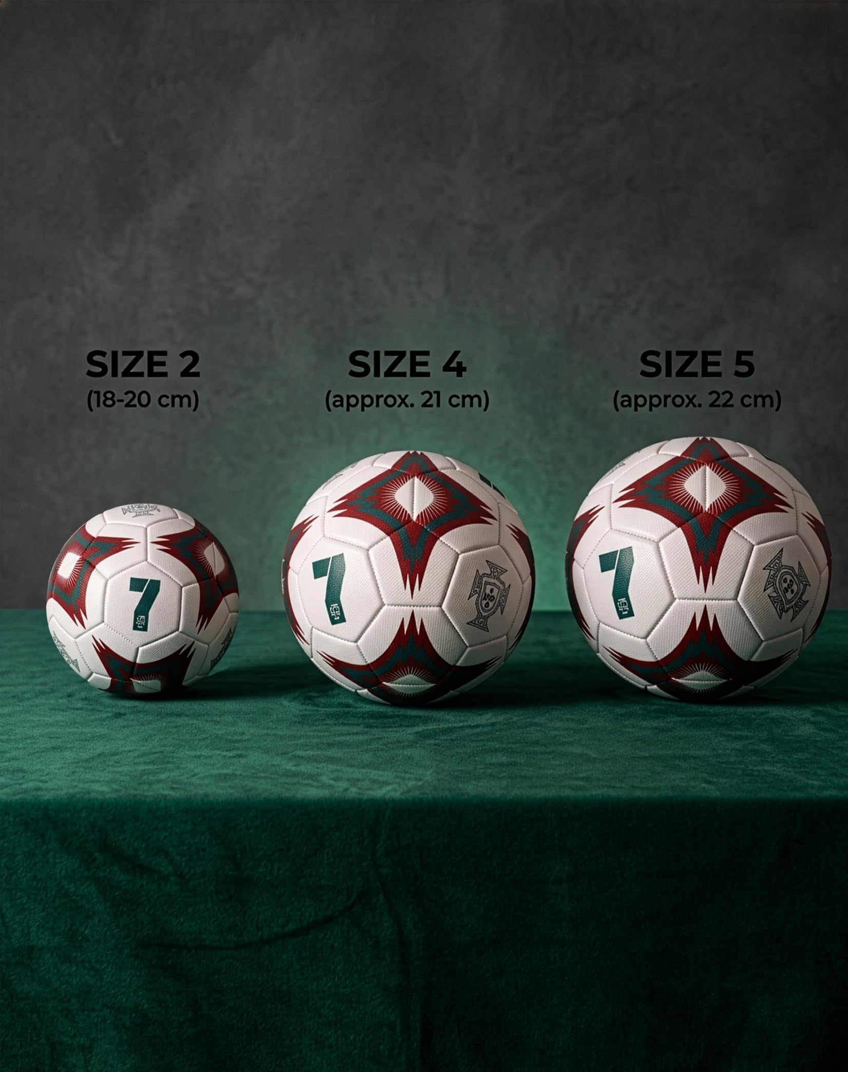 Icon Sports Balón de fútbol oficial de Portugal, color rojo o blanco, con escudo de la selección nacional, tamaños 5, 4 y 2