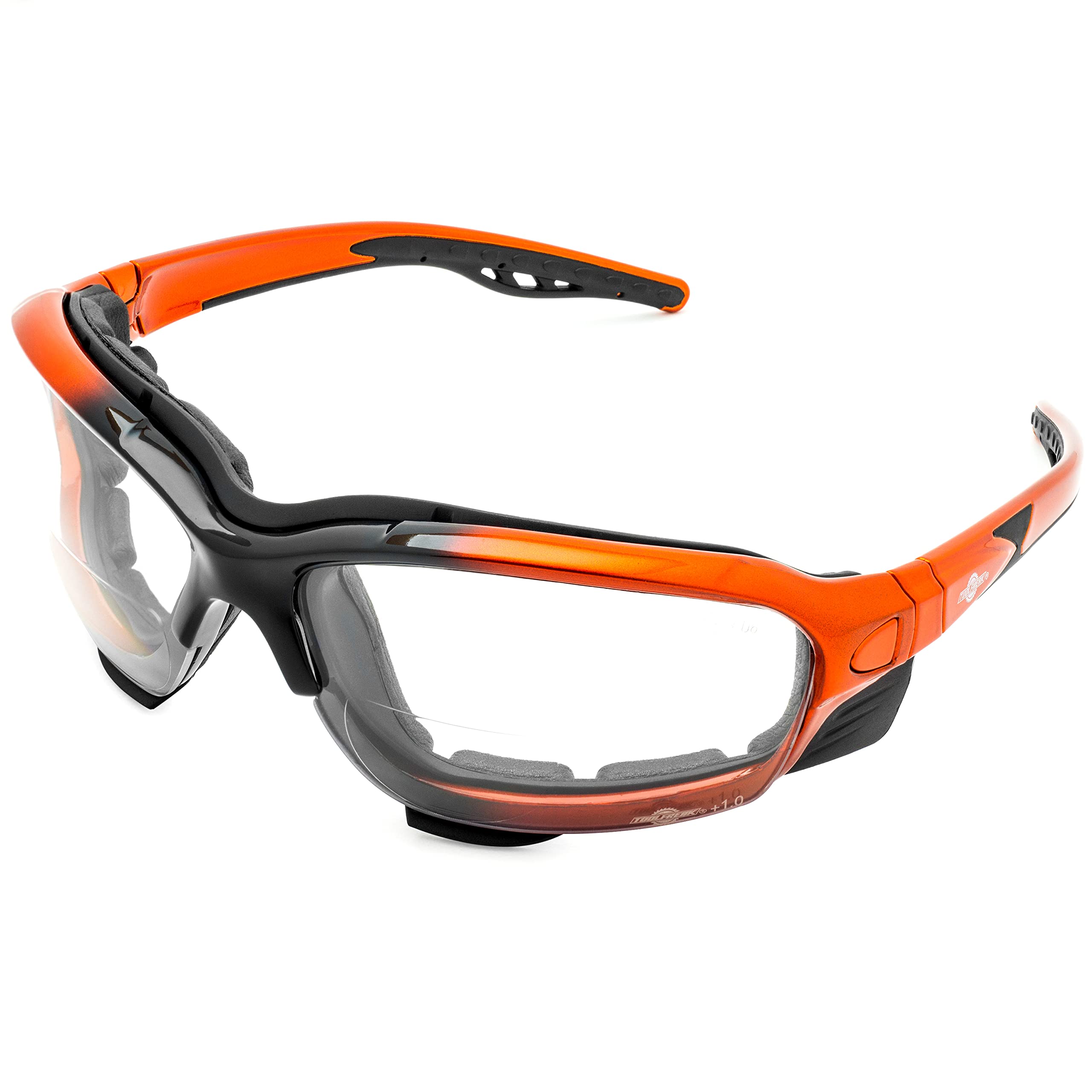 ToolFreak Recka Bifocal Safety Glasses and Goggles Combo with Foam Padding, Rated to ANSI z87.1-2015, Accessories Included (Bifocal Clear +2.0)