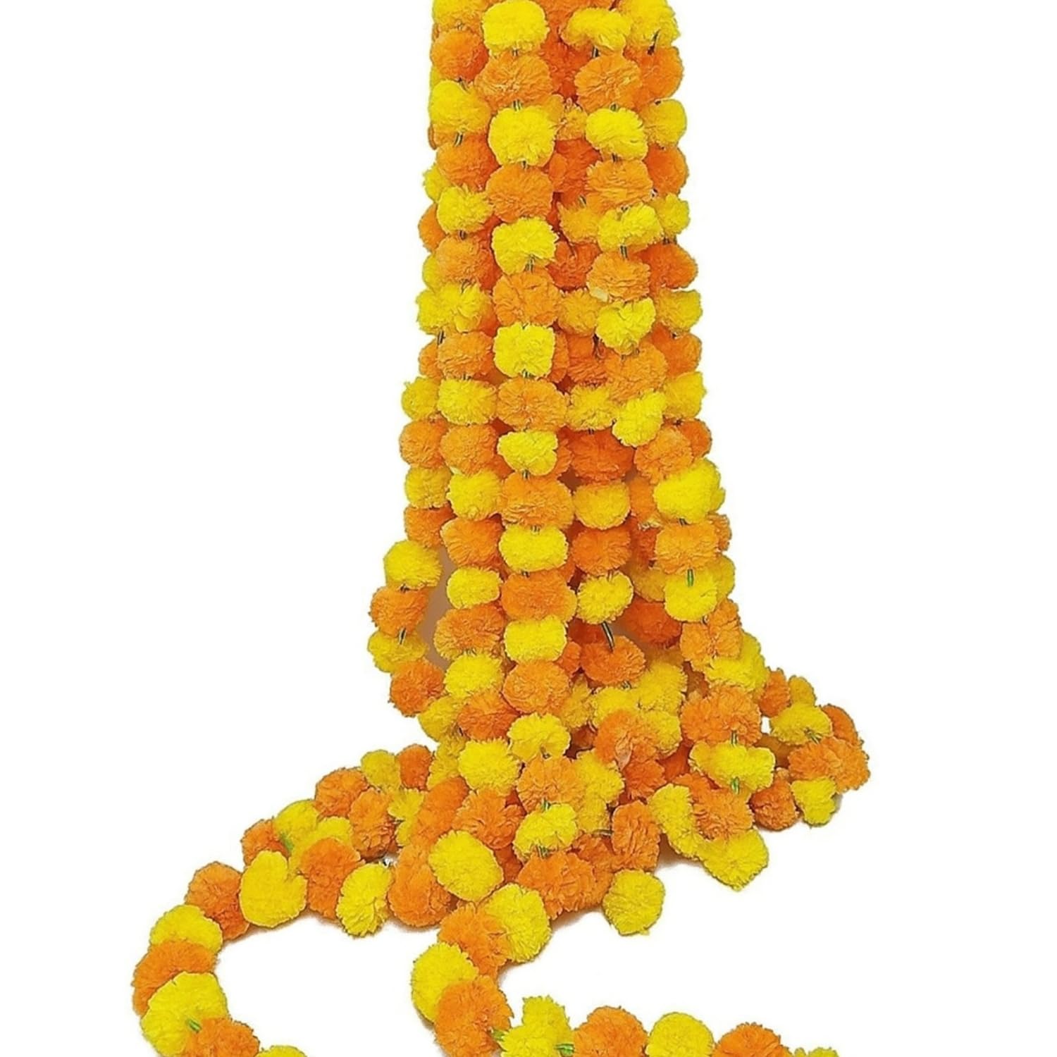 Marigold Garland Flowers - 5 Feet Long, Diwali Decor -3 Marigold Garland Flowers - 5 Feet Long, Diwali Decor -3