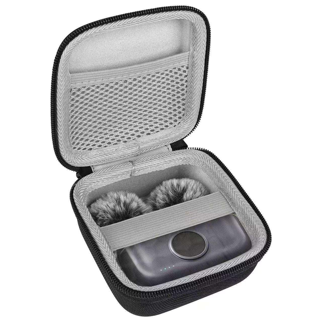 Careflection Hard Shell Carrying Case Compatible with Hollyland Lark M2, M2S Max, Lark A1, Maono Wave T5, Boya by-V3 Charging Case, Black, with Cable Storage-image-6
