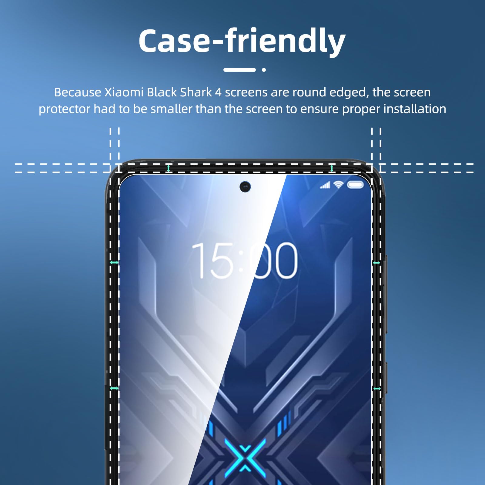 QULLOO Vetro Temperato Per Black Shark 4/4 PRO E Redmi Note 10 PRO: Pellicola 9H Anti Graffio E Anti Impronte, Trasparente - 3