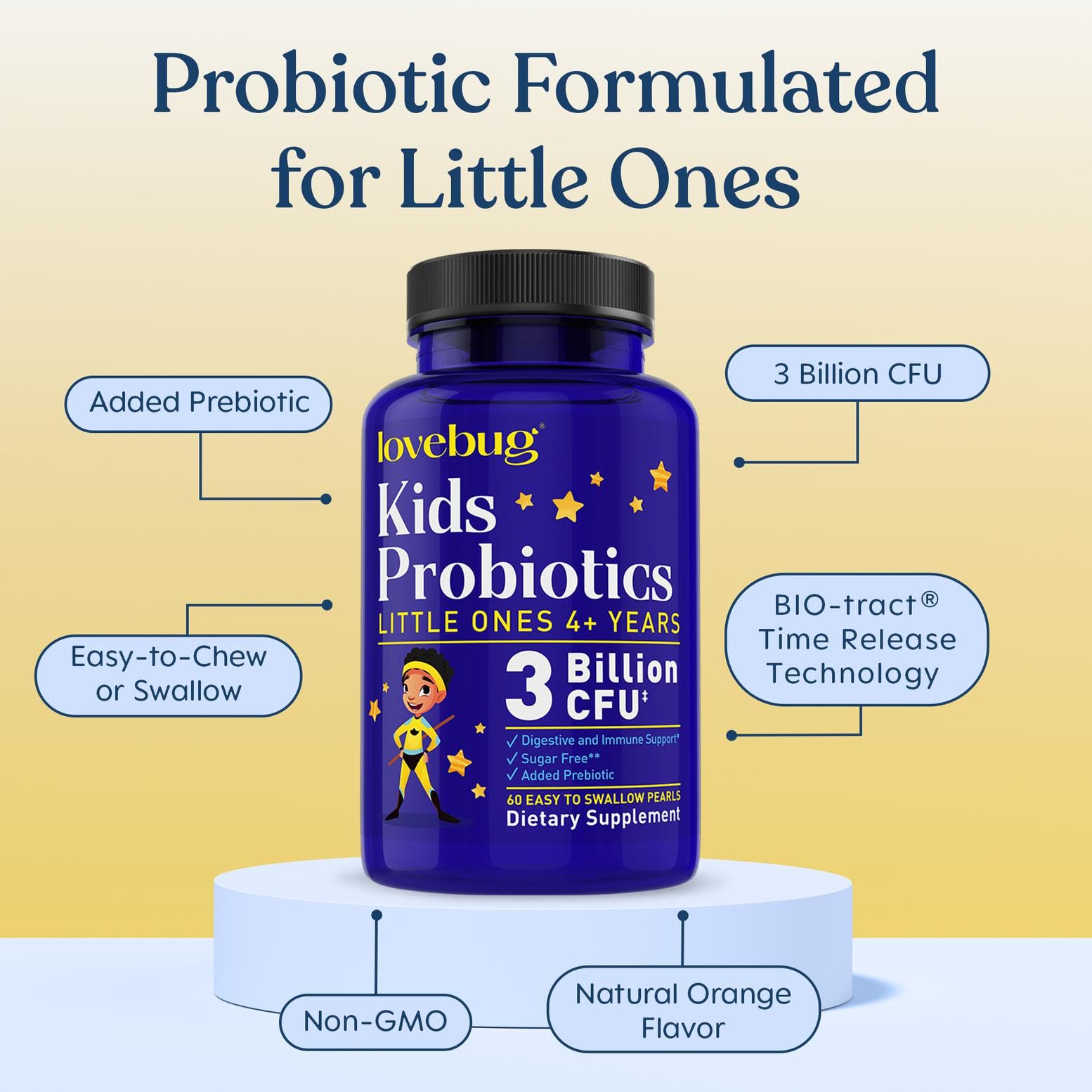 Lovebug Kids Probiotic Pearls, Sugar-Free Chewable, Ages 4 Plus, 60 Count — Amazon image 4