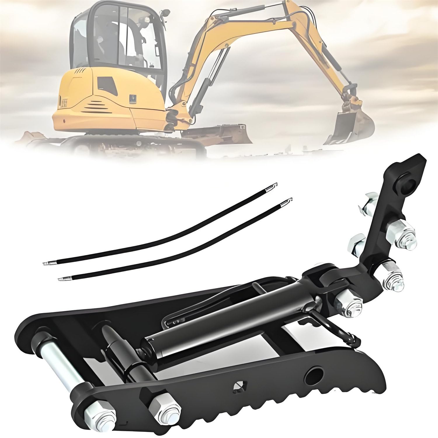 Robuste Hydraulische Greifklaue Für Minibagger – 1-Loch-/3-Loch-Baggerdaumen Inkl. 2 Hydraulikschläuchen Und Schrauben – Multifunktionale Zusatzklemme Für Baggerlöffel Threeholethumbclip