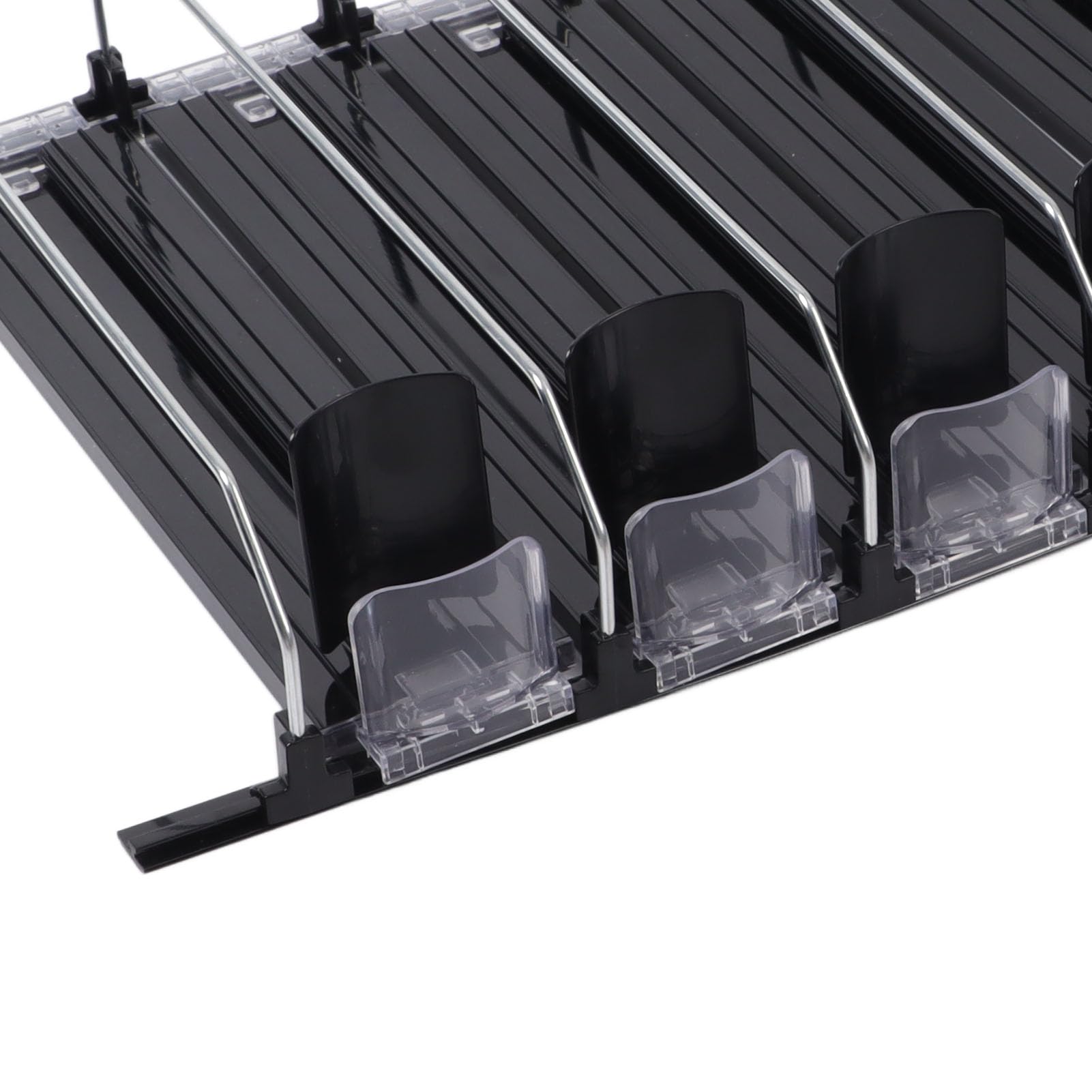 Fockety Organizador de Bebidas para frigorífico, Organizador de latas de refresco con Gran Capacidad de Carga y Anchura Ajustable, se Empuja Solo y es fácil de Usar (38cm)