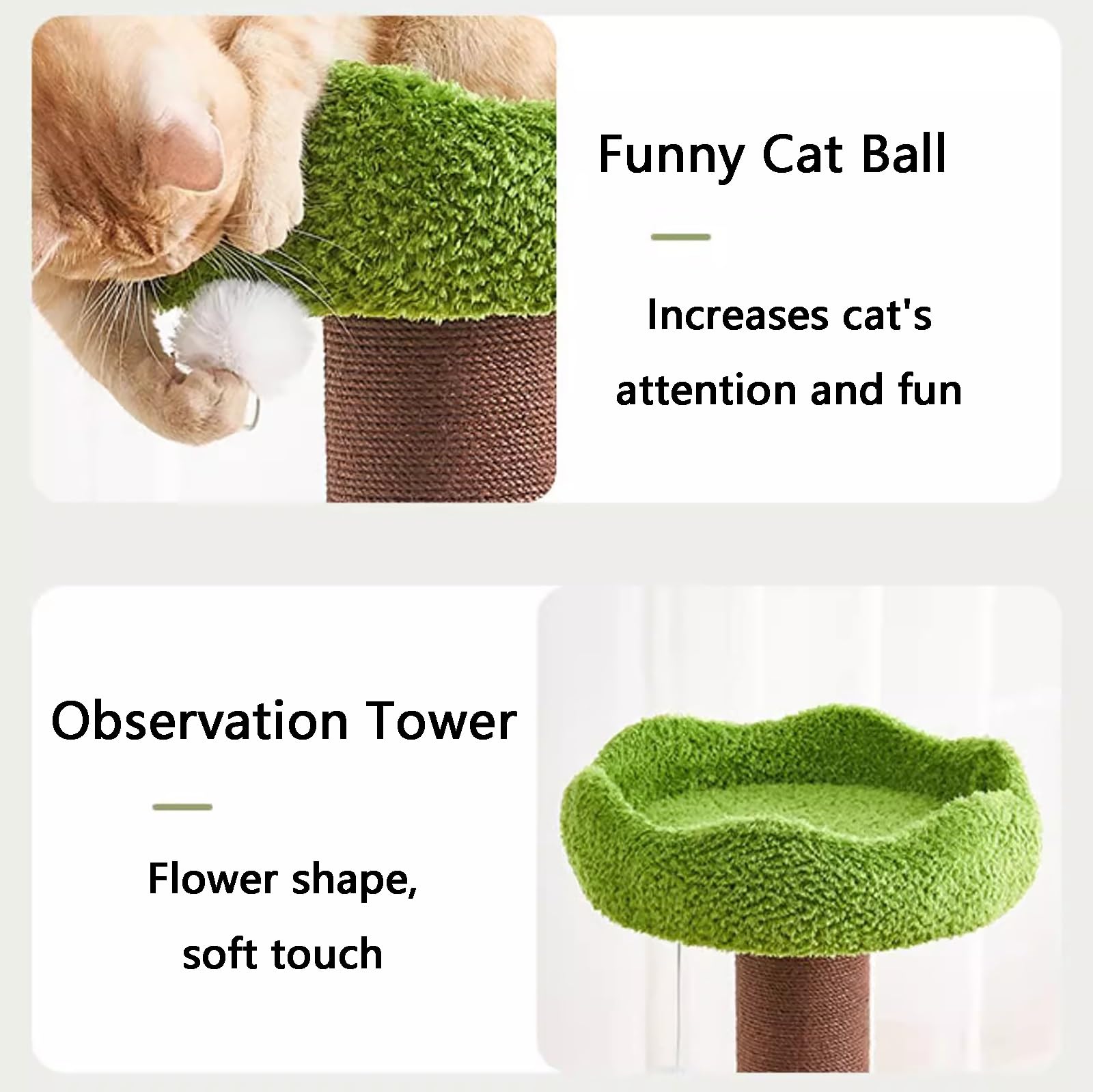 Torre per Gatti, Albero Tiragraffi, Tiragraffi per Gatti Piccoli, Tiragraffi Verde Da 102 Cm, Torre per Gatti Dall'estetica Moderna Con Nido Gatti, Capsula Spaziale E Palla Sospesa, Per Gatti Interni(