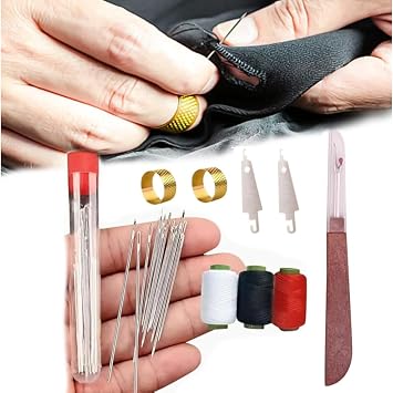 37PCS Sewing Tool Set, Embroidery Tool Kit, Include 25 Steel Needles, Sewing Tool Set, Needles Thread Hand Repair Tools, Portable Sewing Working Kit for Beginners 34 Pcs