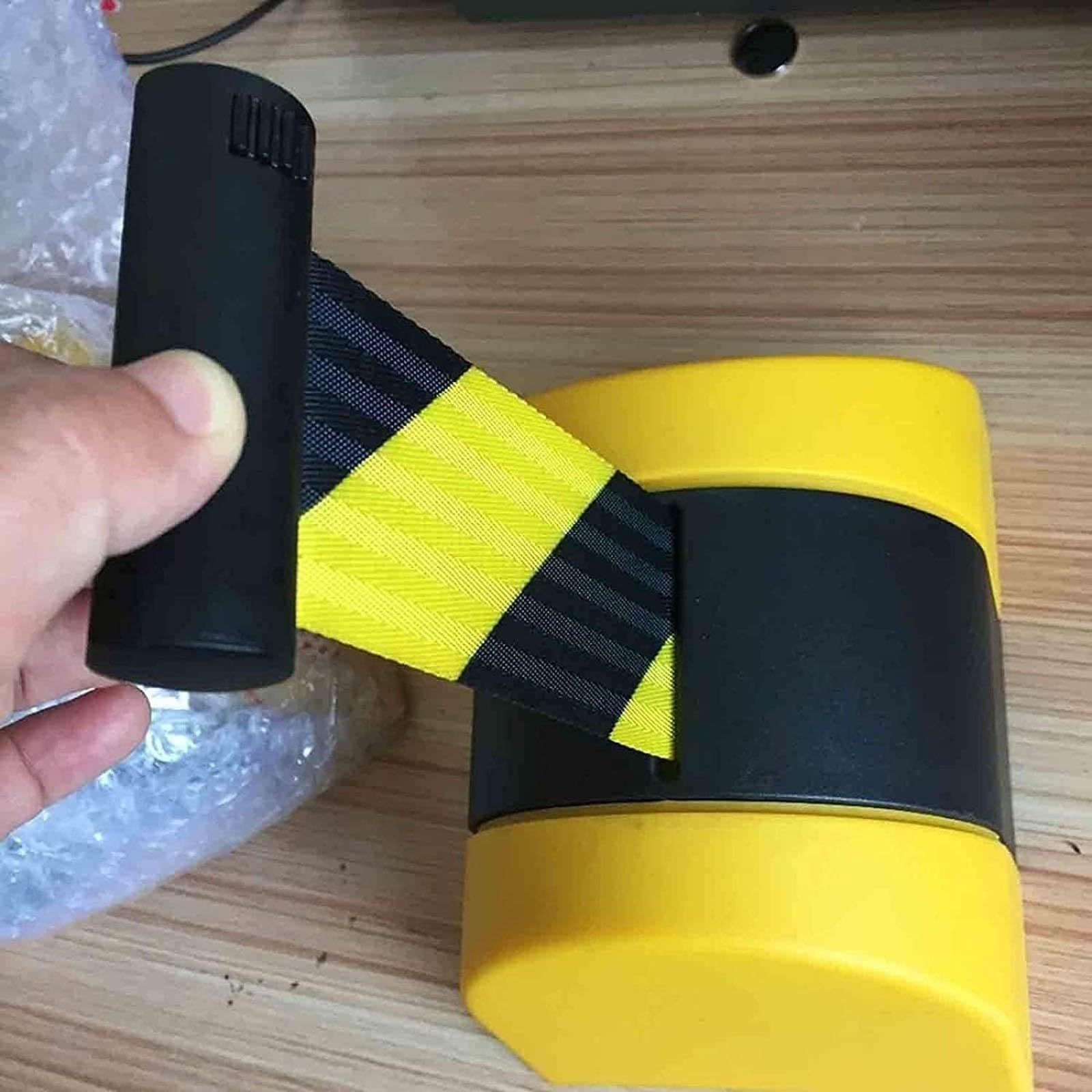 CAIFEXUE Wall Mount Queue Belt Barrier, 2/3/5/10M Retractable Crowd Control Wall Barrier, with Mounting Accessories,for Playground Park Hotel Crowd Control/a/5M/16.4Ft