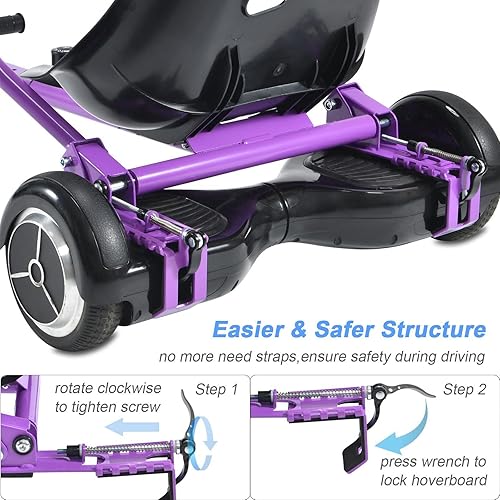 Miniatura 2 de No se requieren correas de fijación de asiento para aeropatineta, accesorio de Go Kart con mecanismo de bloqueo, carrito de 265 libras de 26 a 34.5