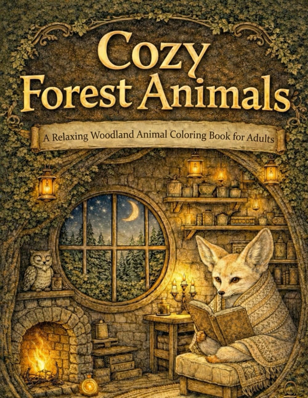 Cozy Forest Animals: A Relaxing Woodland Animal Coloring Book for Adults