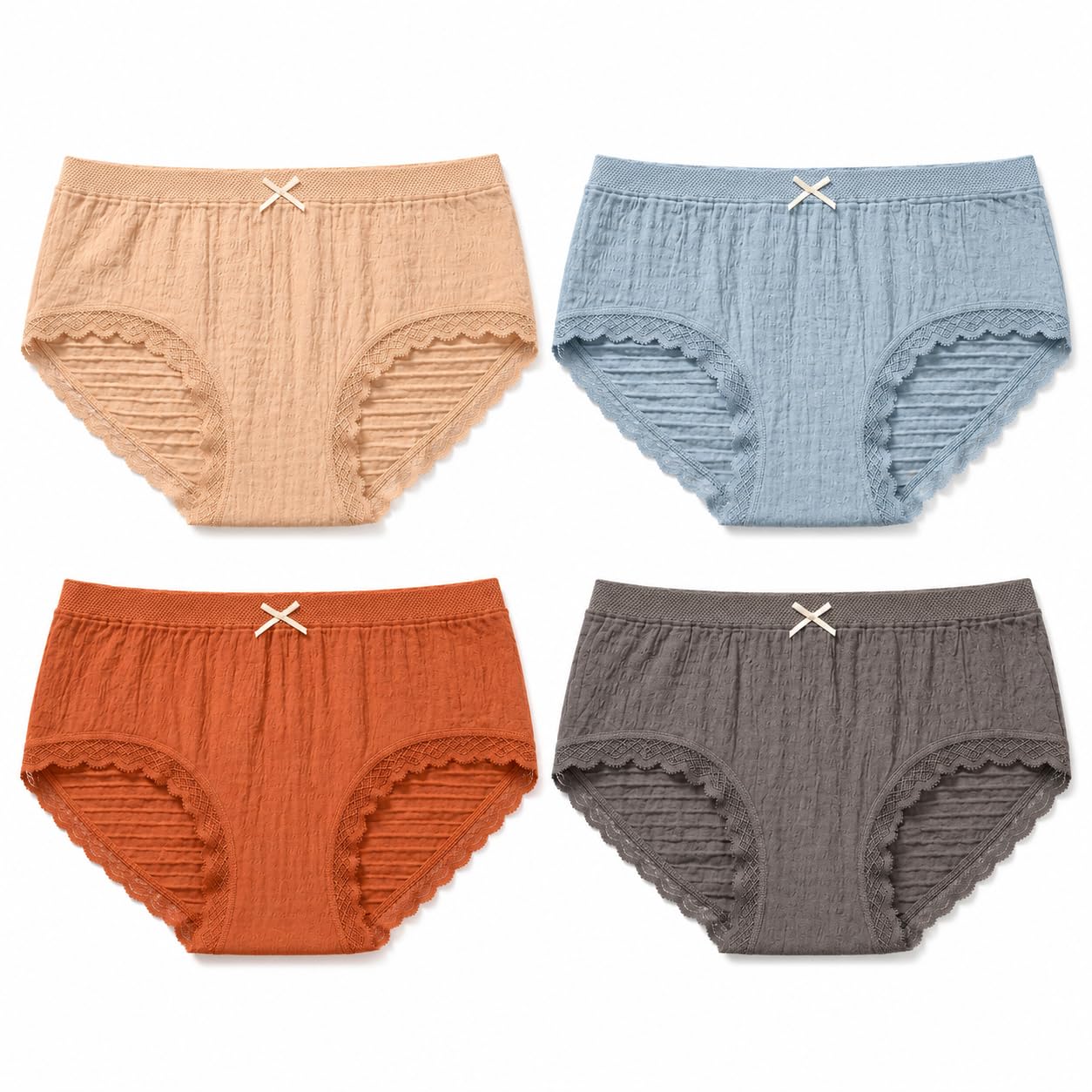 Women Cotton Panties Pack of 4 | Soft Breathable Mid Rise Bikini Briefs for Women | Stretchable Comfortable Innerwear Panty Combo Multicolor-image-31
