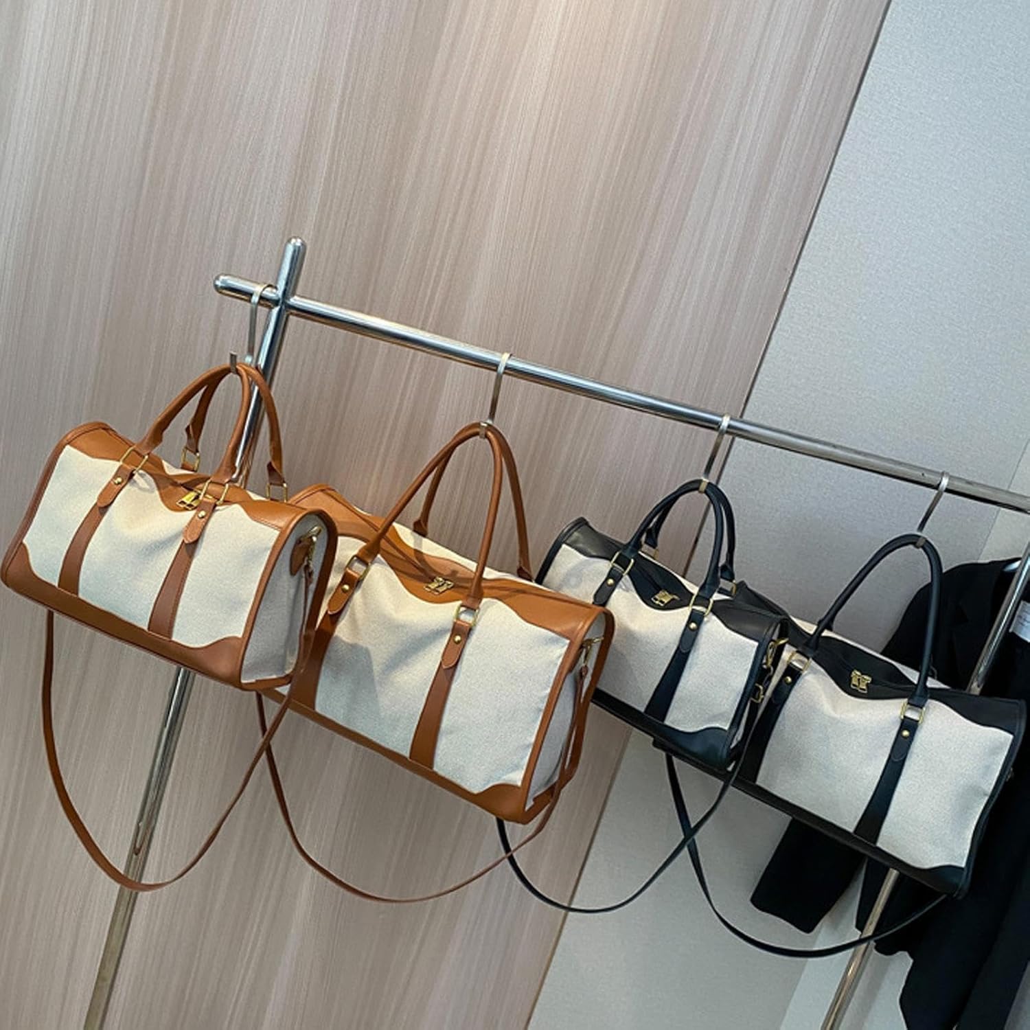 CALANDIS™ Sports Gym Bag Canvas Portable Travel Duffle Bag for Exercise Sports Outdoor Brown Small | Gym Bags | Fitness, Running Yoga 3 71u+931sIOL. SL1500